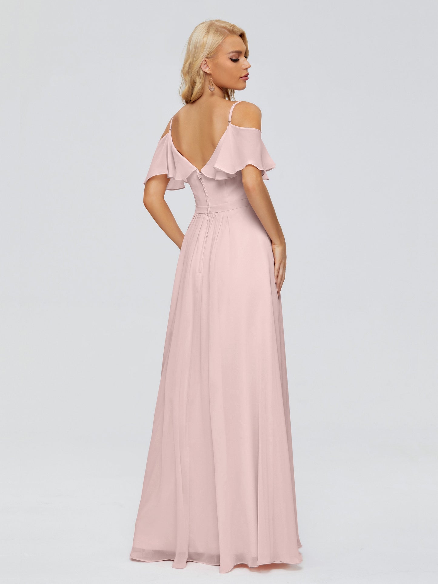 Katherine Spaghetti Straps Ruffles Chiffon Bridesmaid Dresses