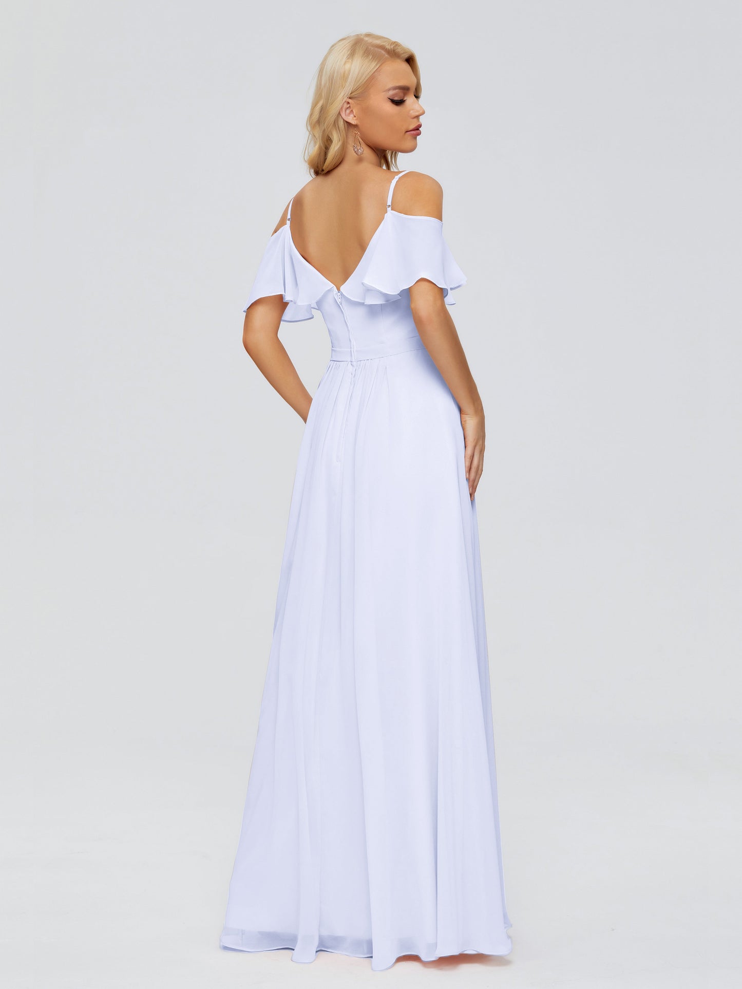 Katherine Spaghetti Straps Ruffles Chiffon Bridesmaid Dresses