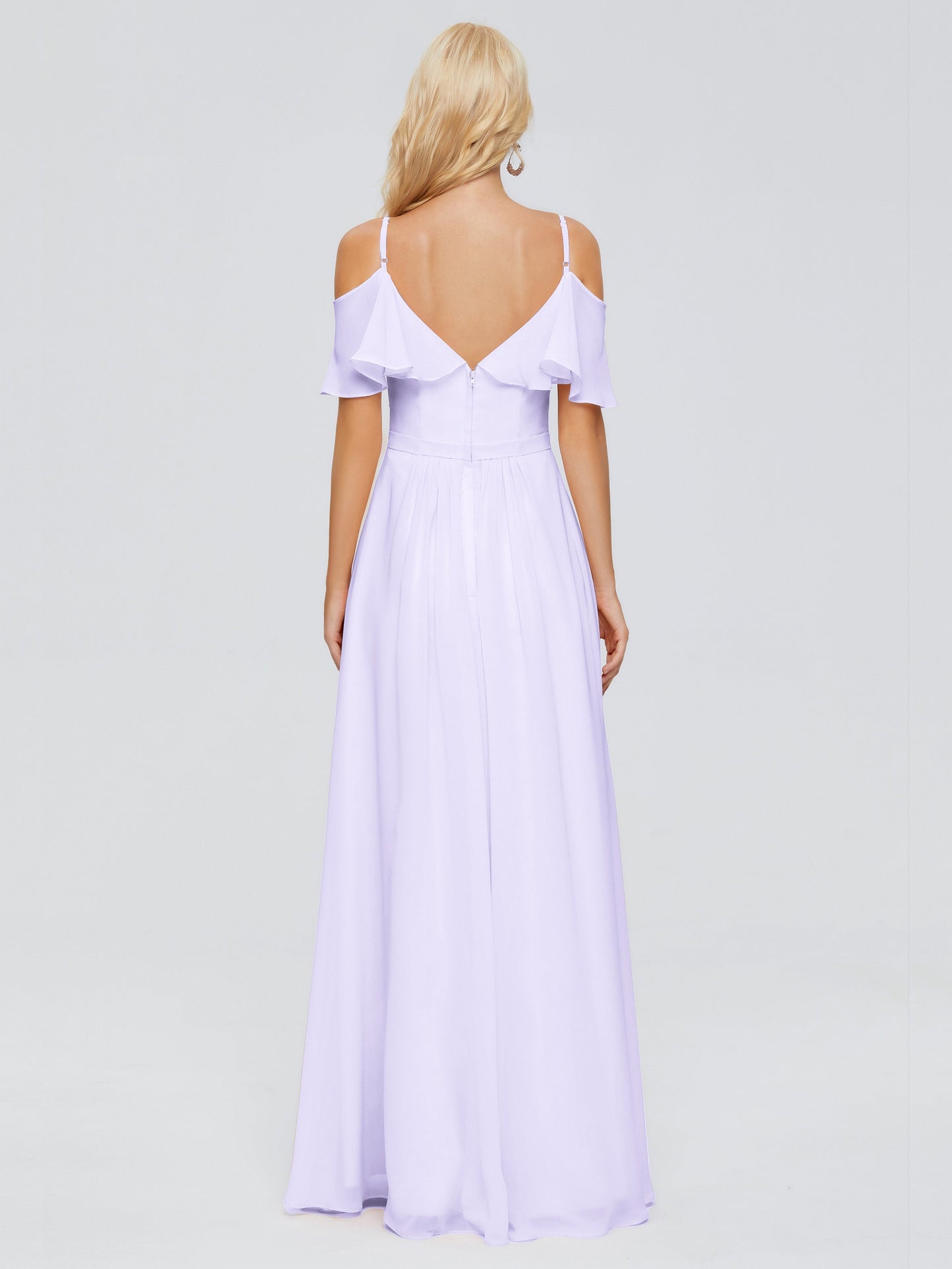 Katherine Spaghetti Straps Ruffles Chiffon Bridesmaid Dresses
