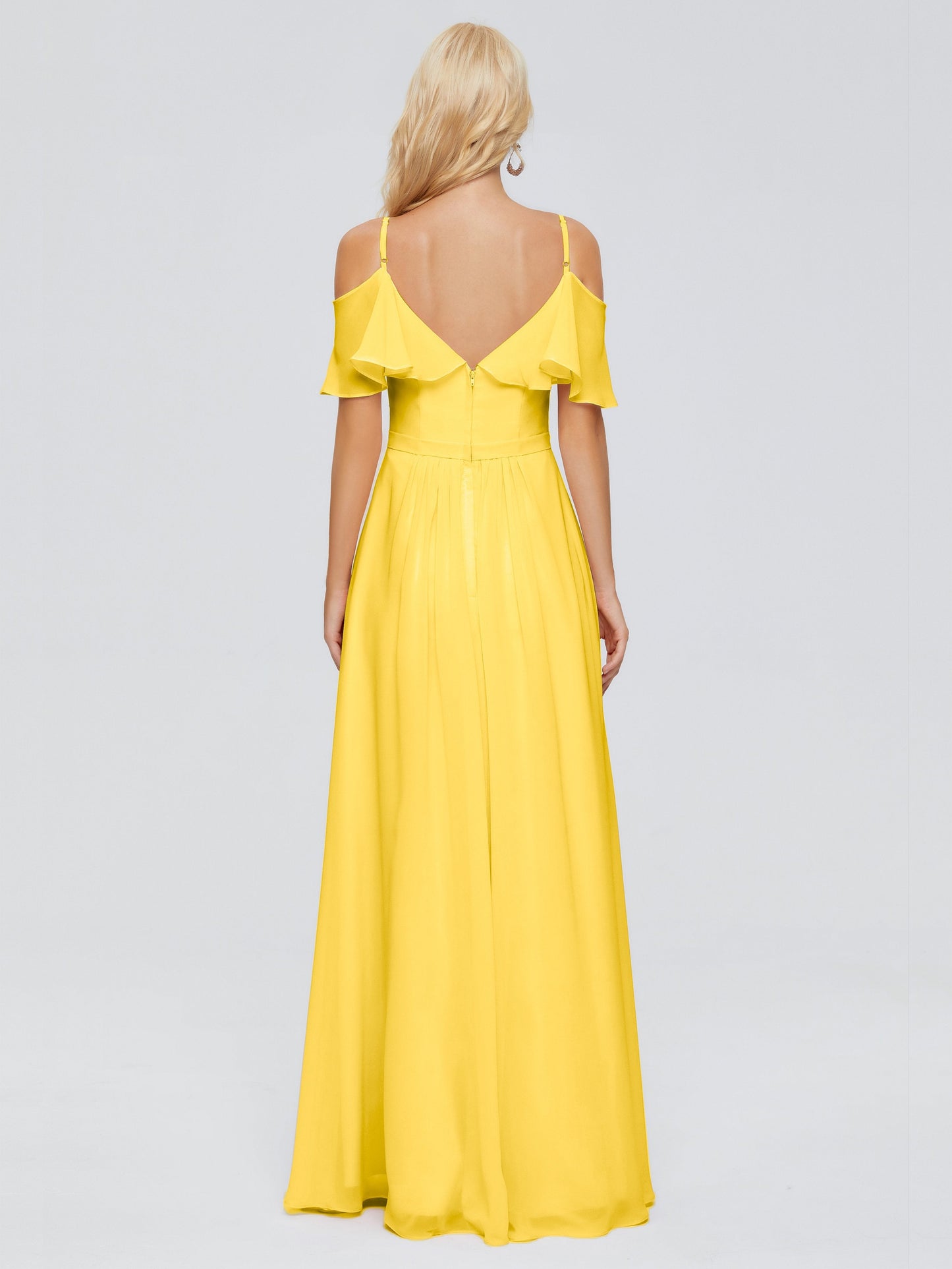 Katherine Spaghetti Straps Ruffles Chiffon Bridesmaid Dresses