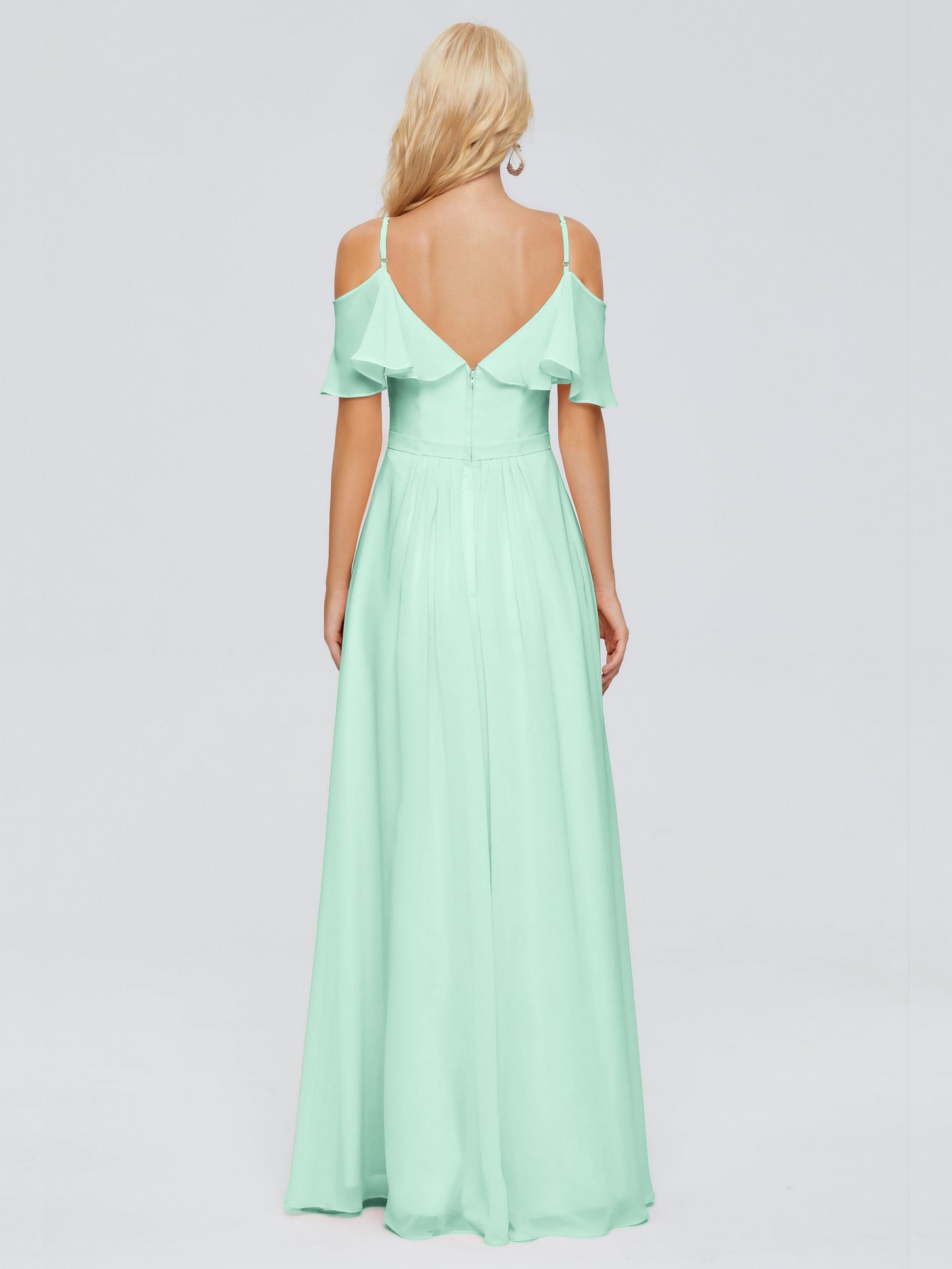 Katherine Spaghetti Straps Ruffles Chiffon Bridesmaid Dresses