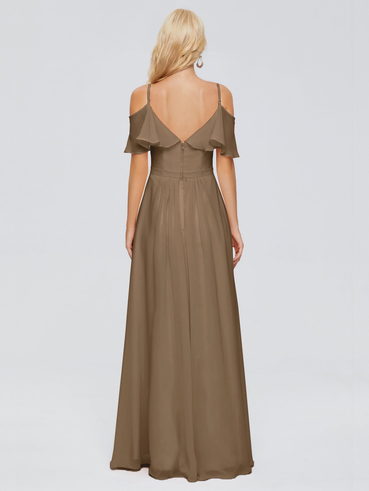 Katherine Spaghetti Straps Ruffles Chiffon Bridesmaid Dresses