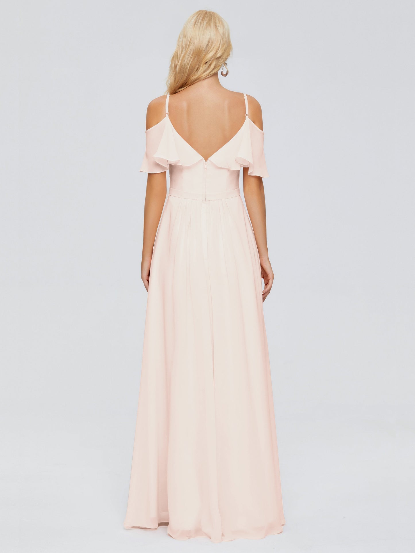 Katherine Spaghetti Straps Ruffles Chiffon Bridesmaid Dresses