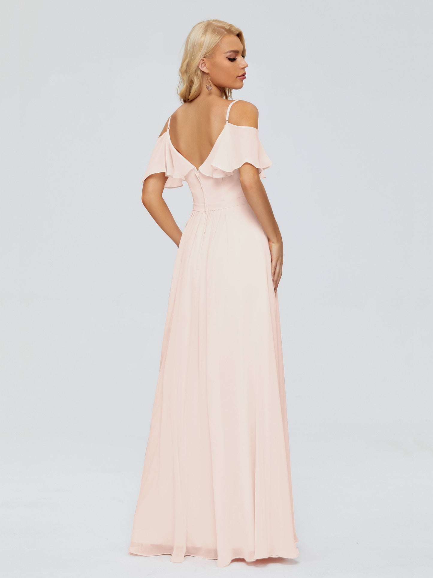 Katherine Spaghetti Straps Ruffles Chiffon Bridesmaid Dresses