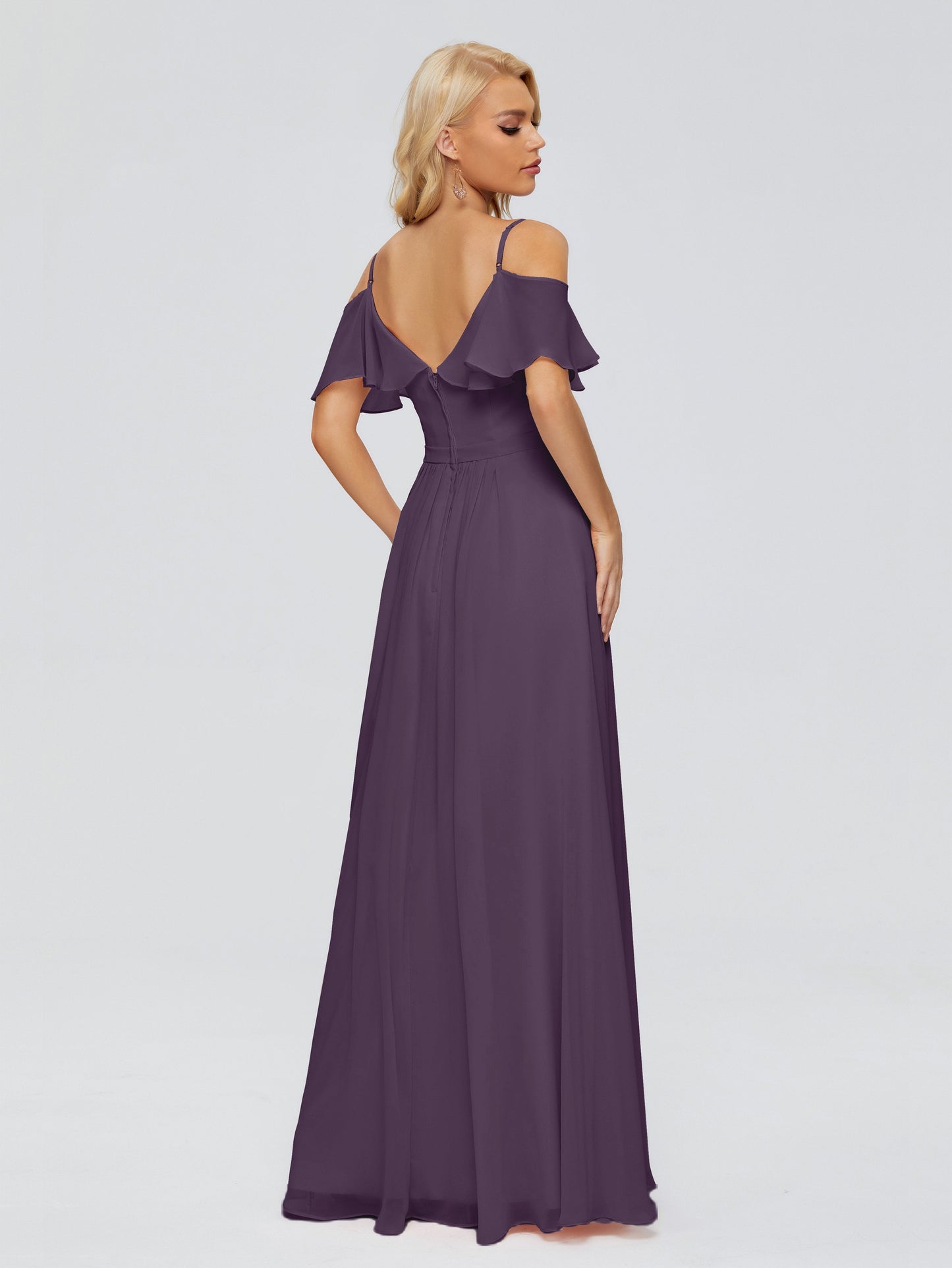Katherine Spaghetti Straps Ruffles Chiffon Bridesmaid Dresses
