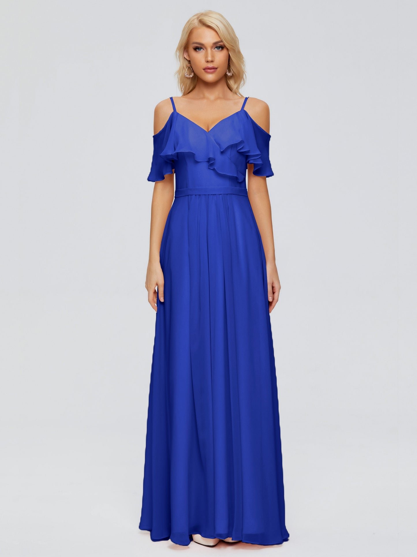 Katherine Spaghetti Straps Ruffles Chiffon Bridesmaid Dresses
