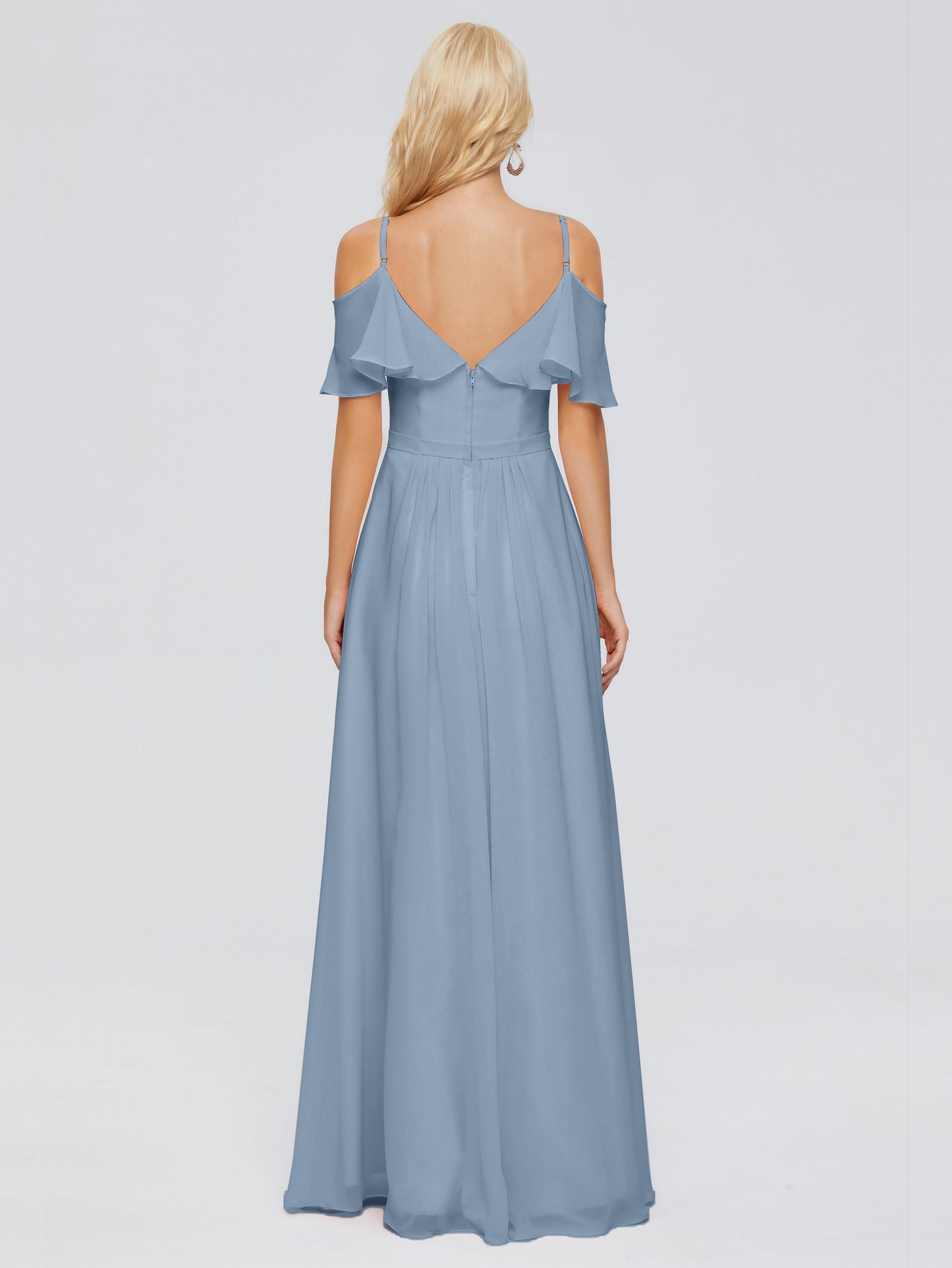 Katherine Spaghetti Straps Ruffles Chiffon Bridesmaid Dresses