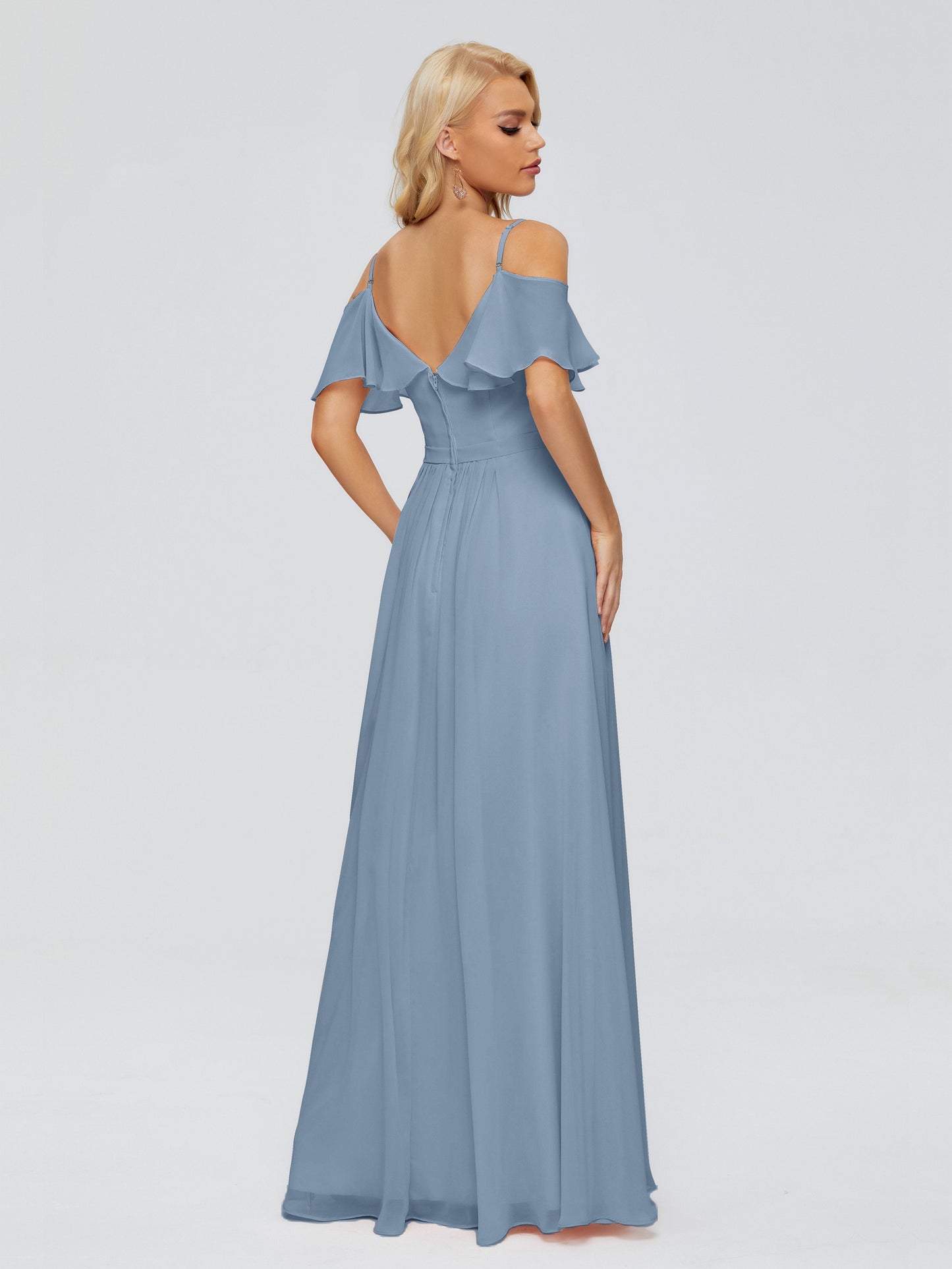 Katherine Spaghetti Straps Ruffles Chiffon Bridesmaid Dresses