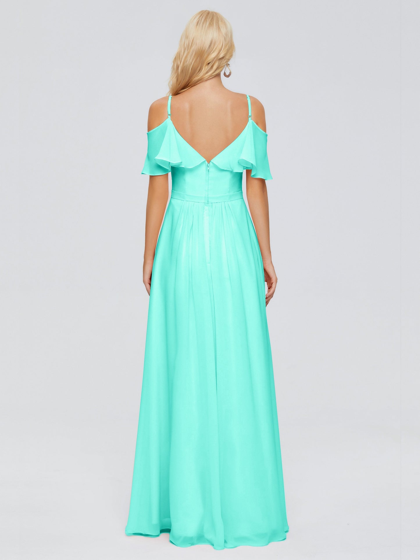 Katherine Spaghetti Straps Ruffles Chiffon Bridesmaid Dresses