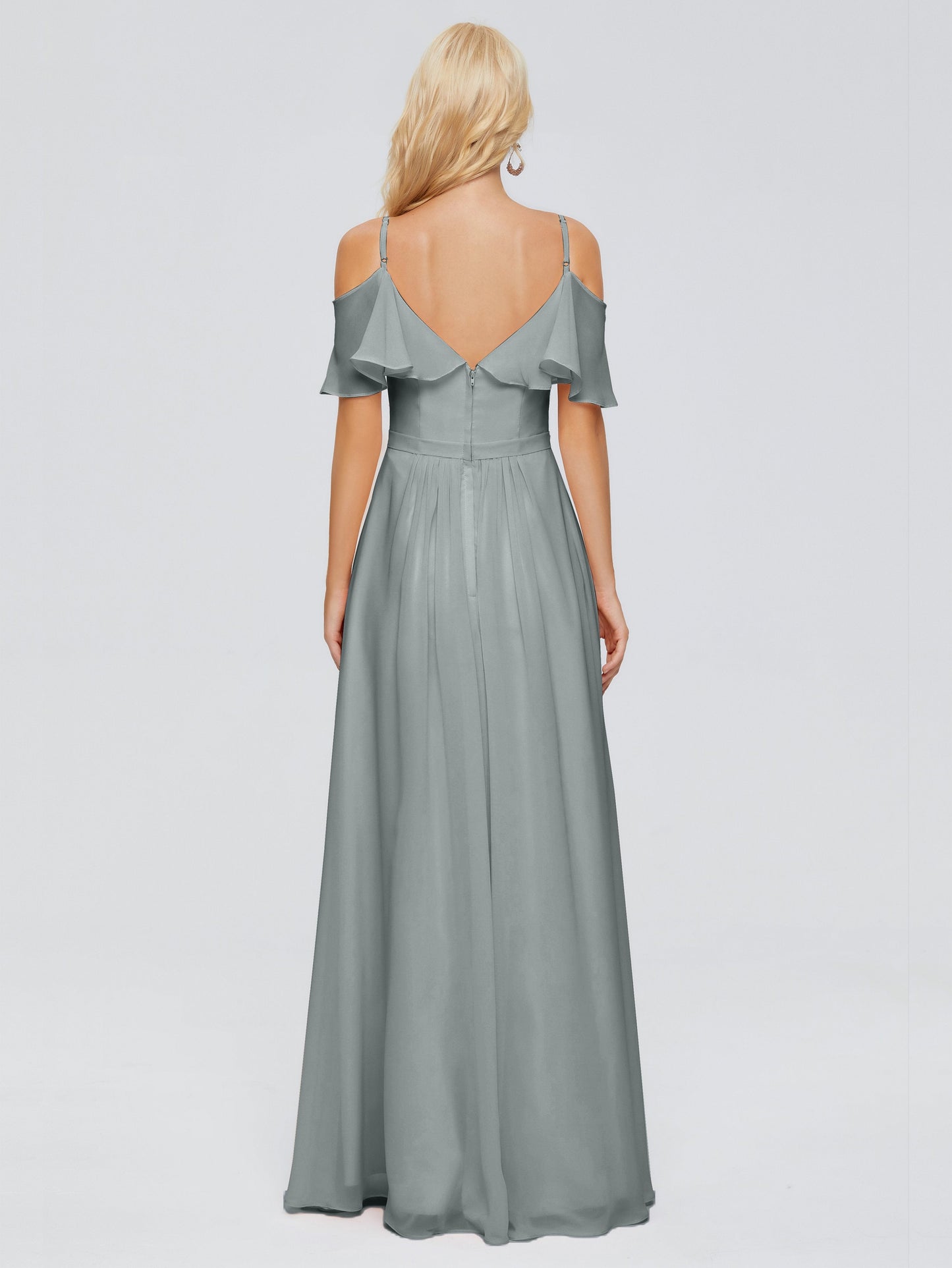 Katherine Spaghetti Straps Ruffles Chiffon Bridesmaid Dresses