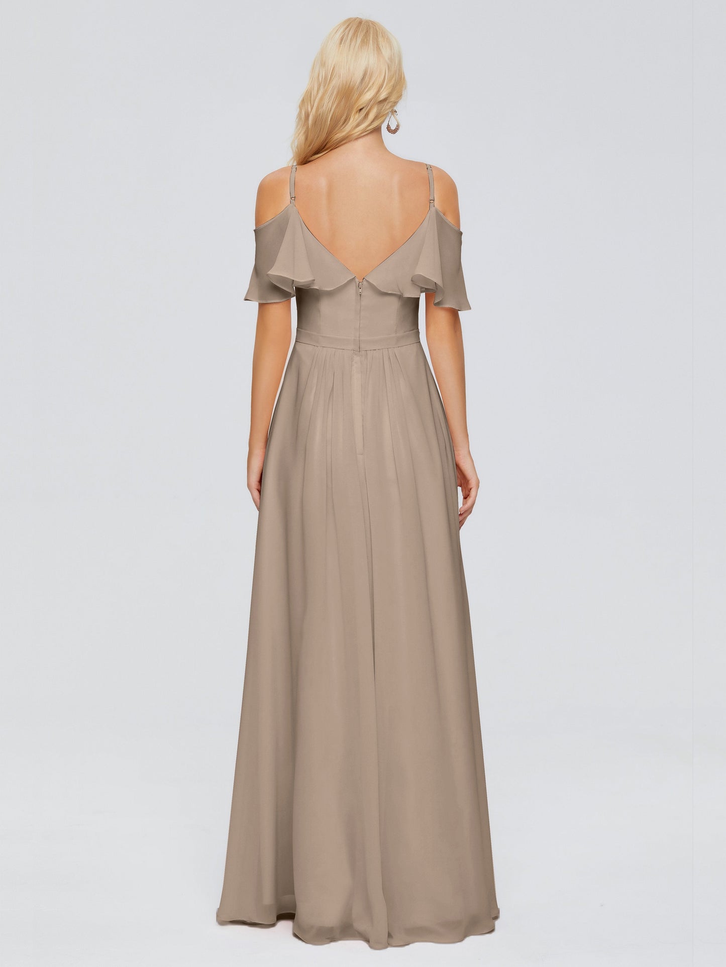 Katherine Spaghetti Straps Ruffles Chiffon Bridesmaid Dresses