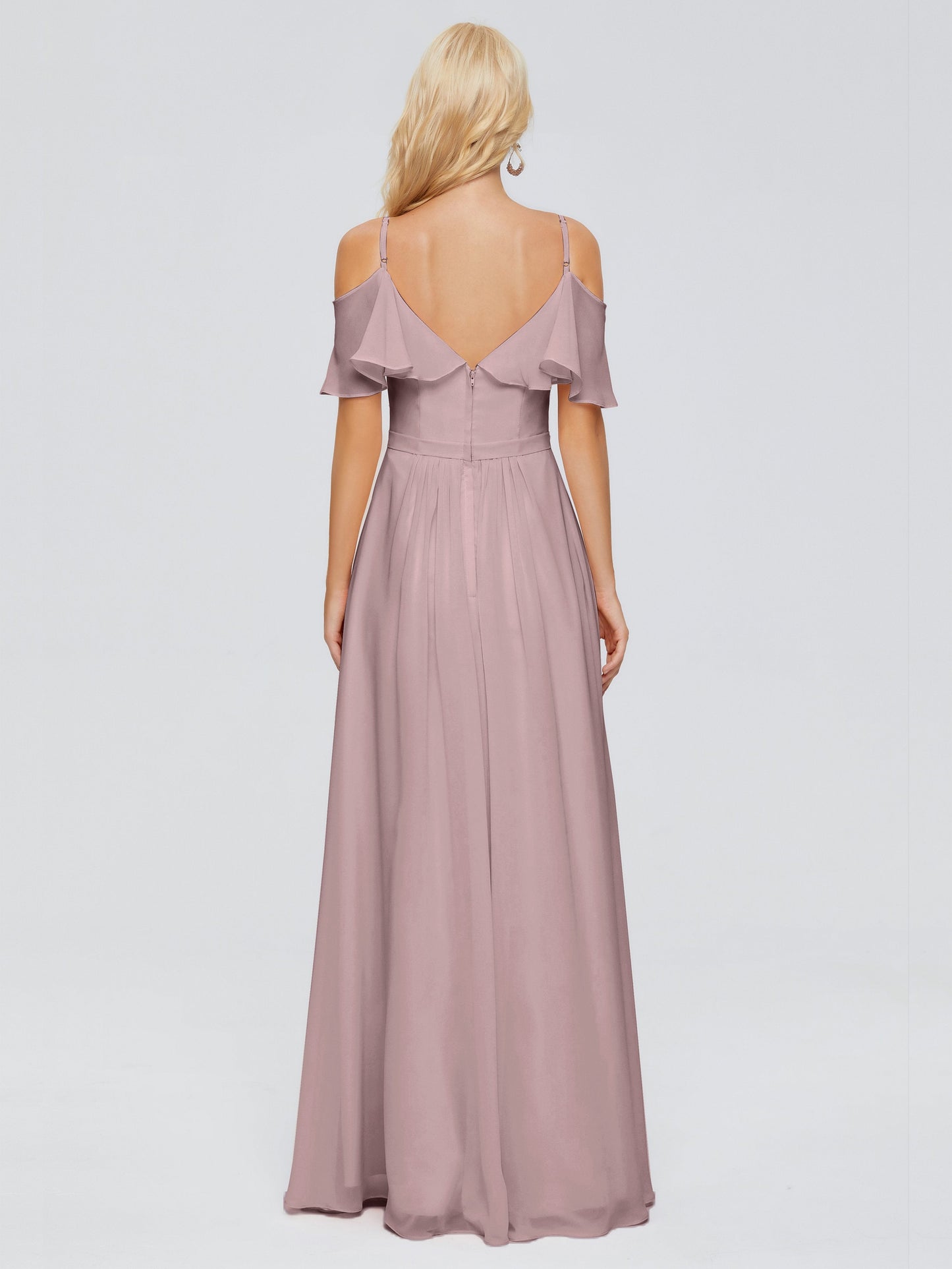 Katherine Spaghetti Straps Ruffles Chiffon Bridesmaid Dresses