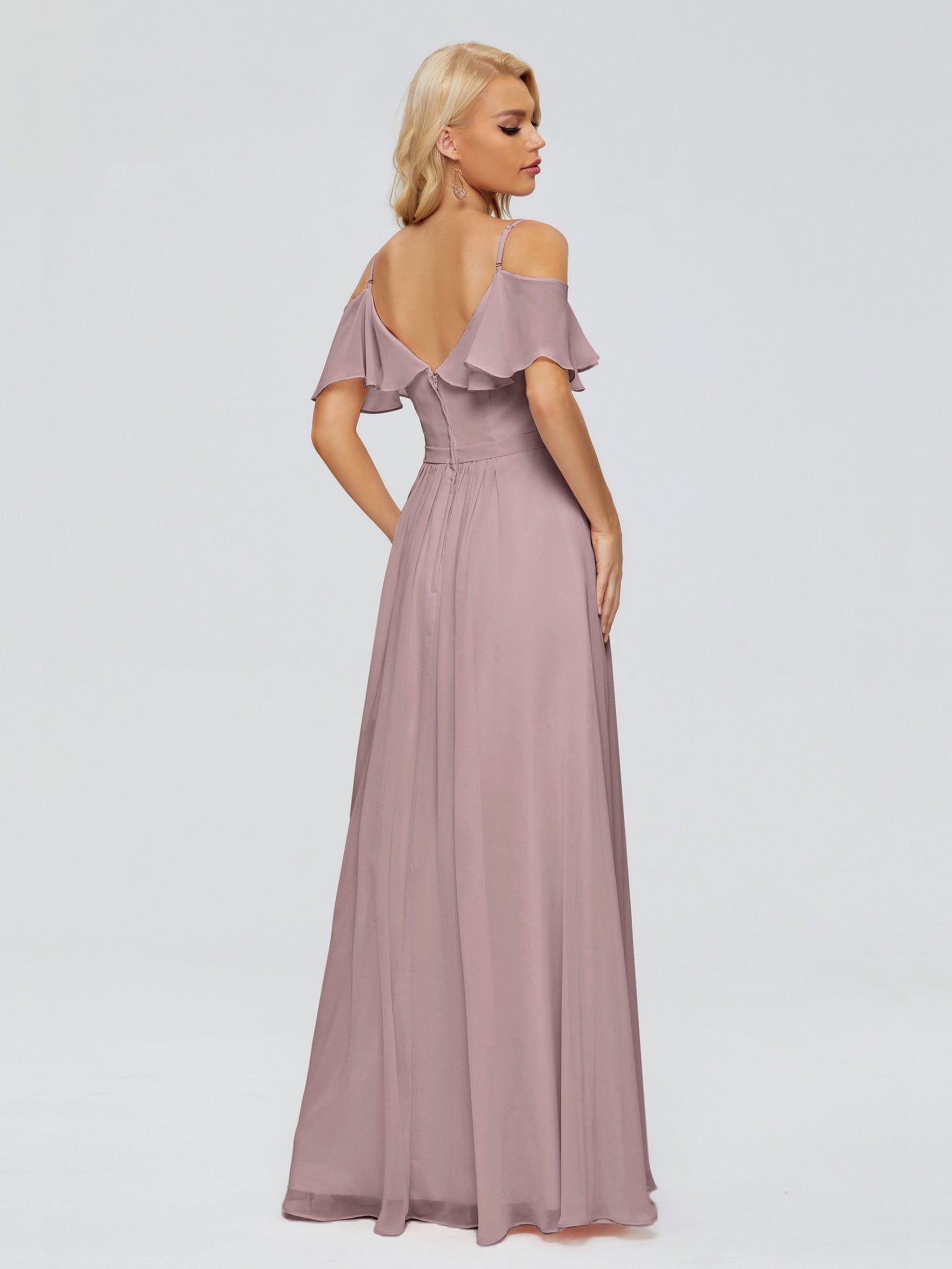 Katherine Spaghetti Straps Ruffles Chiffon Bridesmaid Dresses