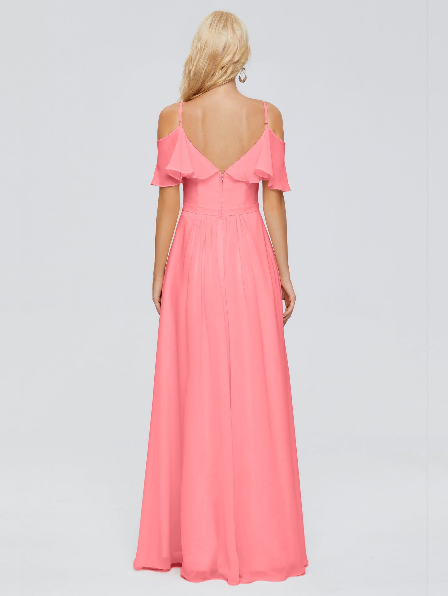 Katherine Spaghetti Straps Ruffles Chiffon Bridesmaid Dresses