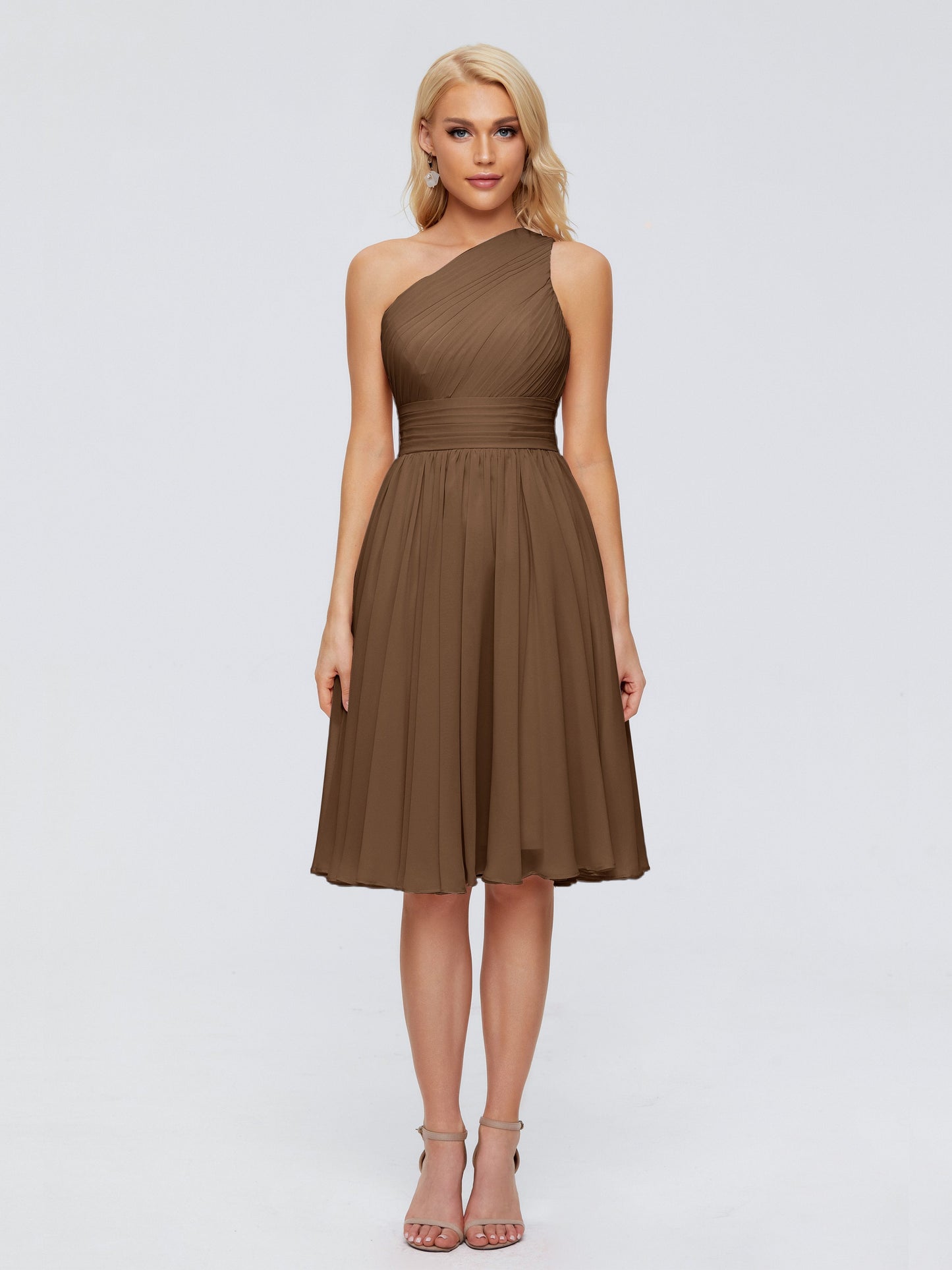 Kimberly One Shoulder Short Chiffon Bridesmaid Dresses