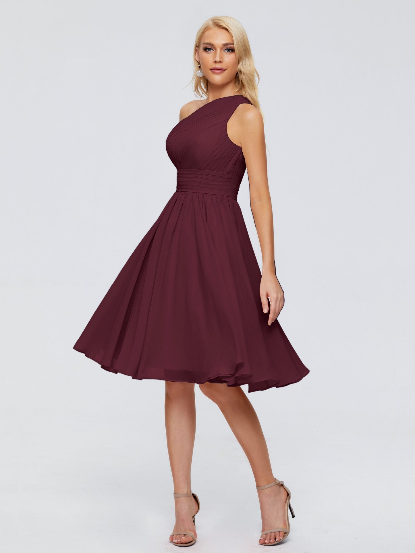 Kimberly One Shoulder Short Chiffon Bridesmaid Dresses