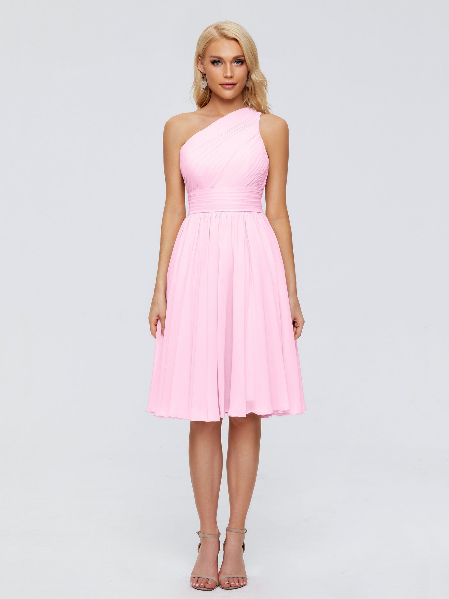 Kimberly One Shoulder Short Chiffon Bridesmaid Dresses