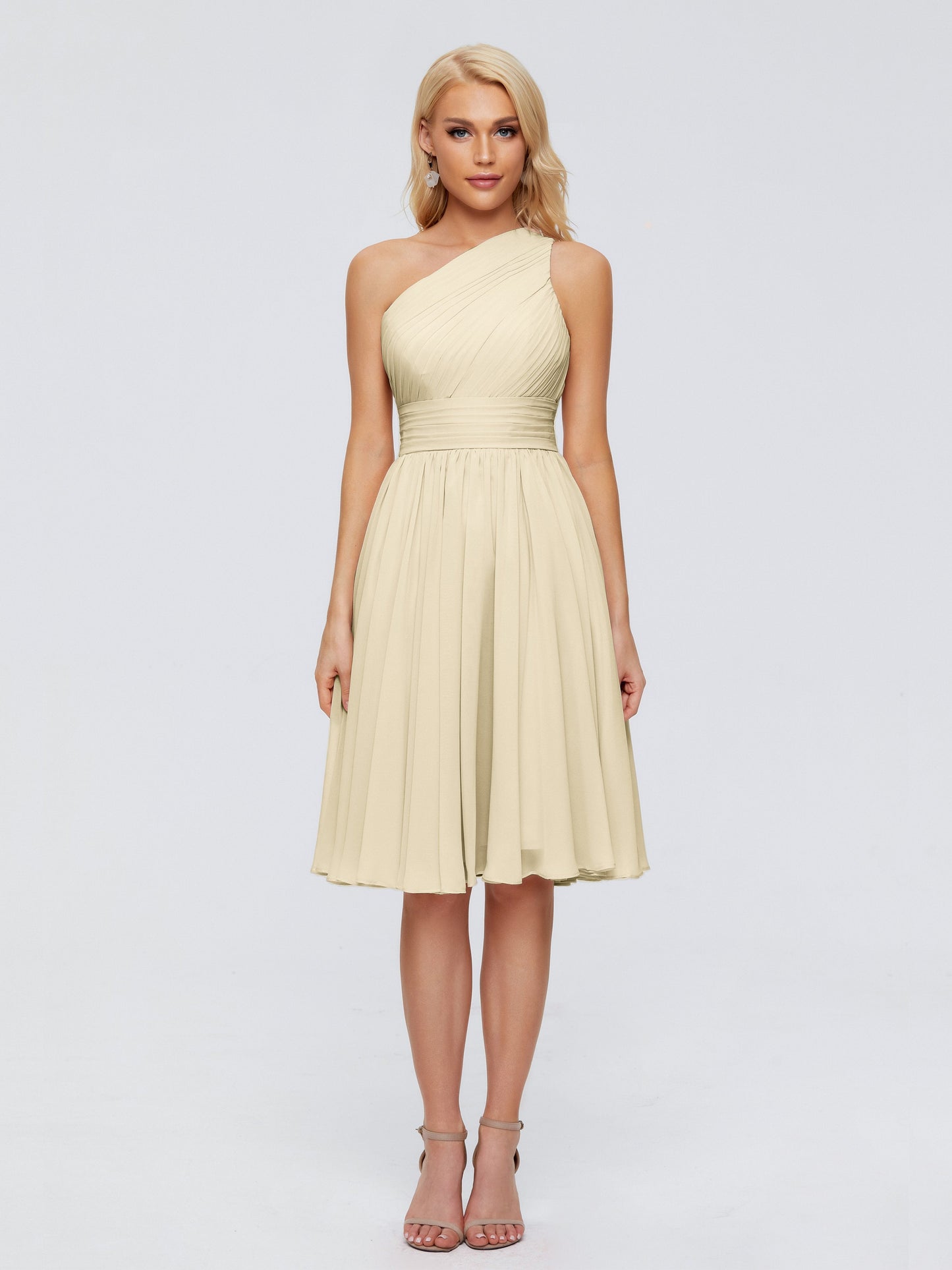 Kimberly One Shoulder Short Chiffon Bridesmaid Dresses