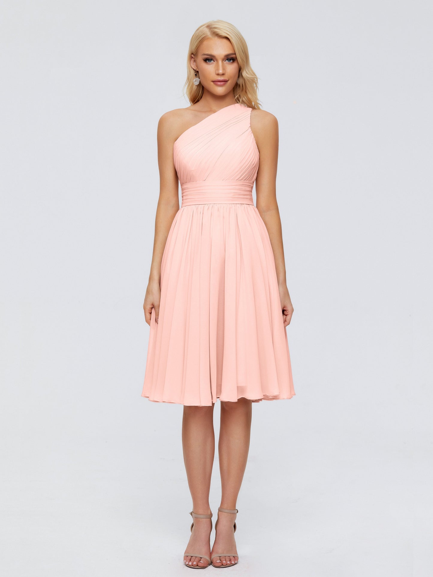 Kimberly One Shoulder Short Chiffon Bridesmaid Dresses