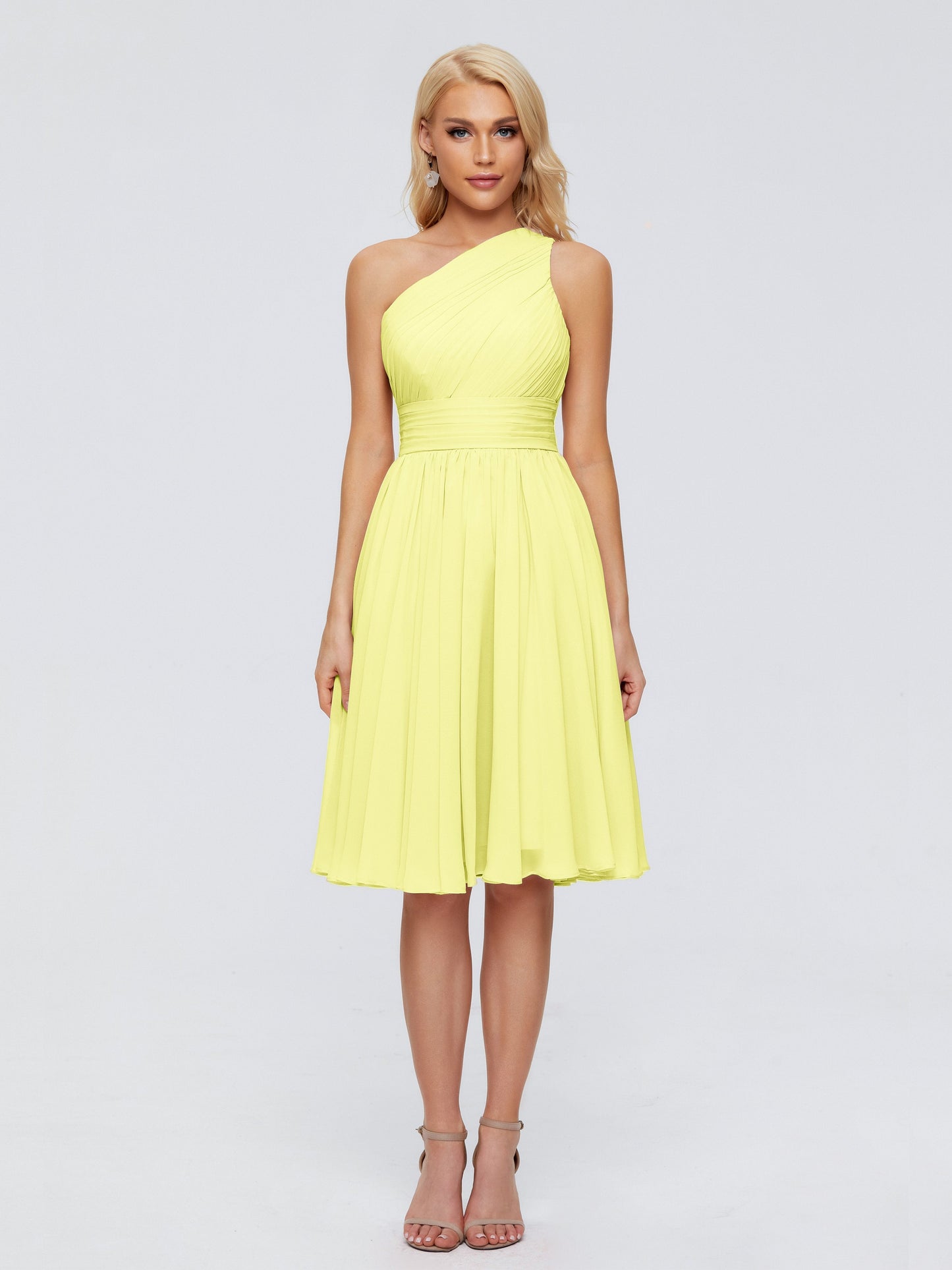 Kimberly One Shoulder Short Chiffon Bridesmaid Dresses