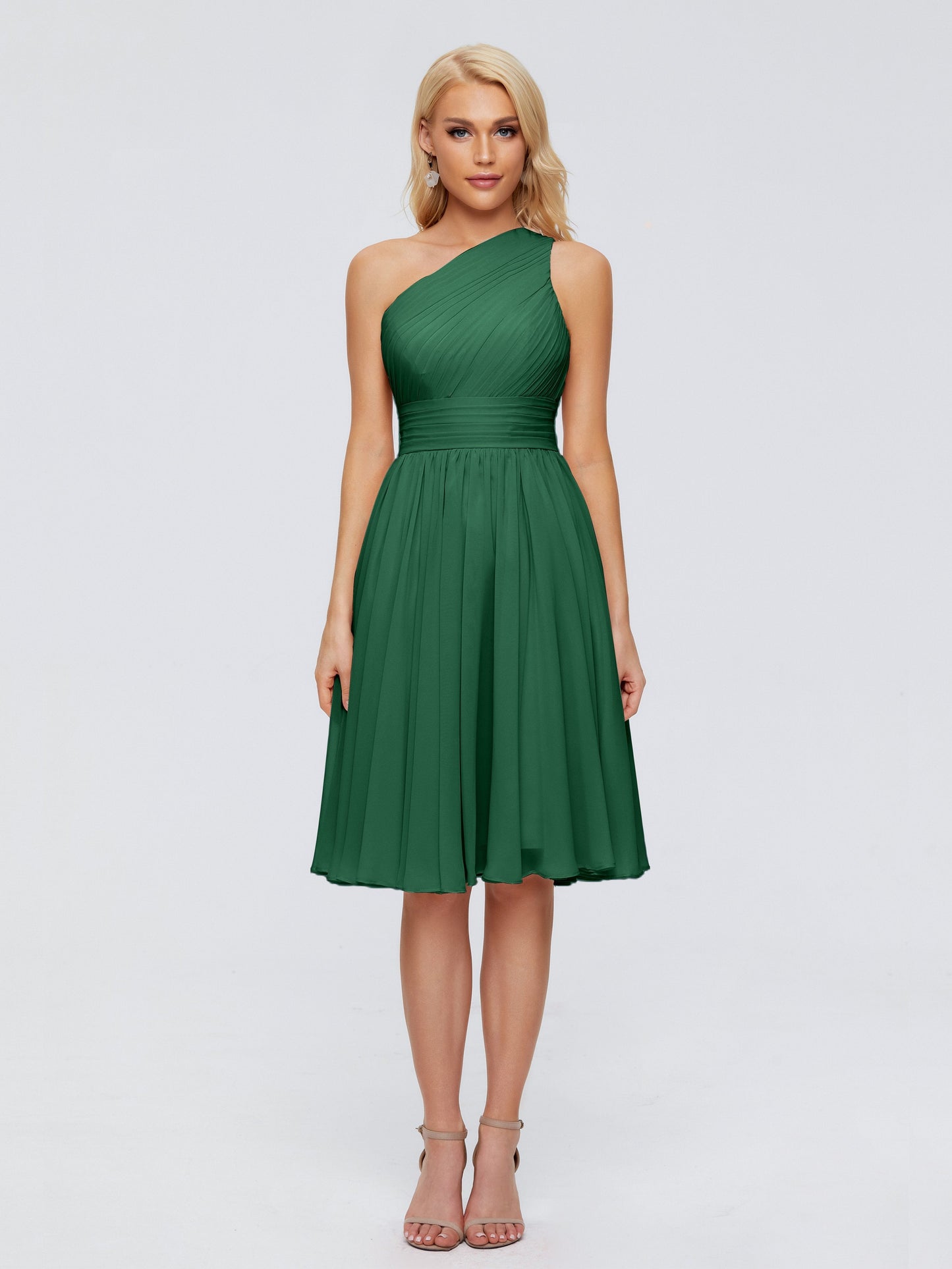 Kimberly One Shoulder Short Chiffon Bridesmaid Dresses
