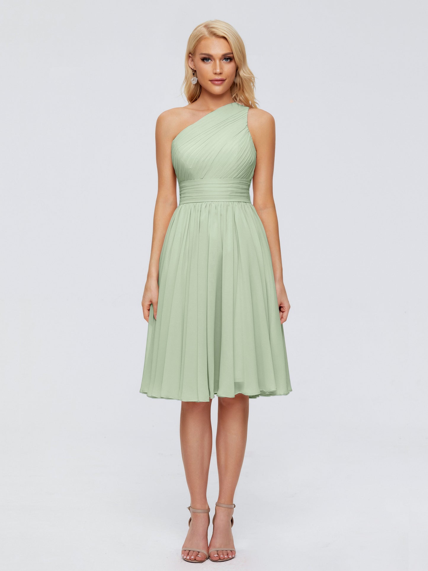 Kimberly One Shoulder Short Chiffon Bridesmaid Dresses
