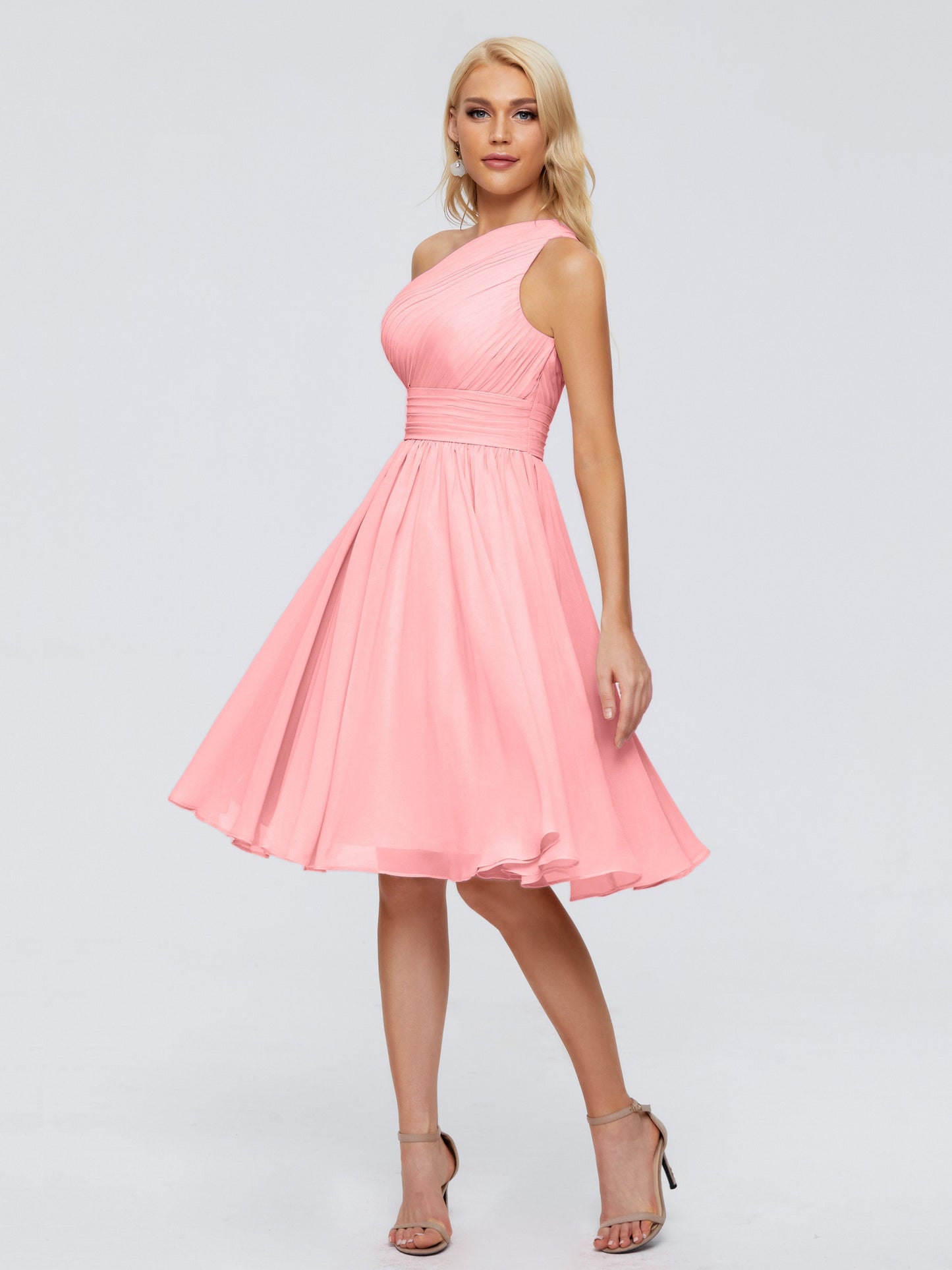 Kimberly One Shoulder Short Chiffon Bridesmaid Dresses