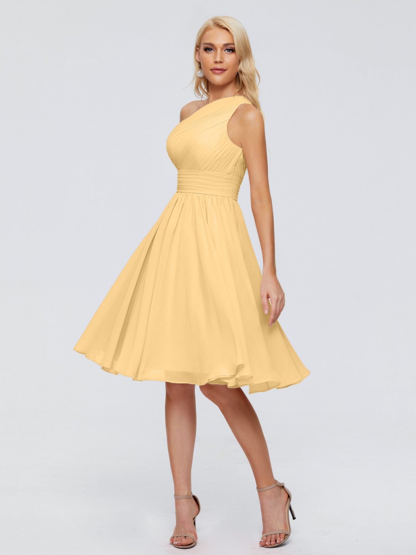 Kimberly One Shoulder Short Chiffon Bridesmaid Dresses
