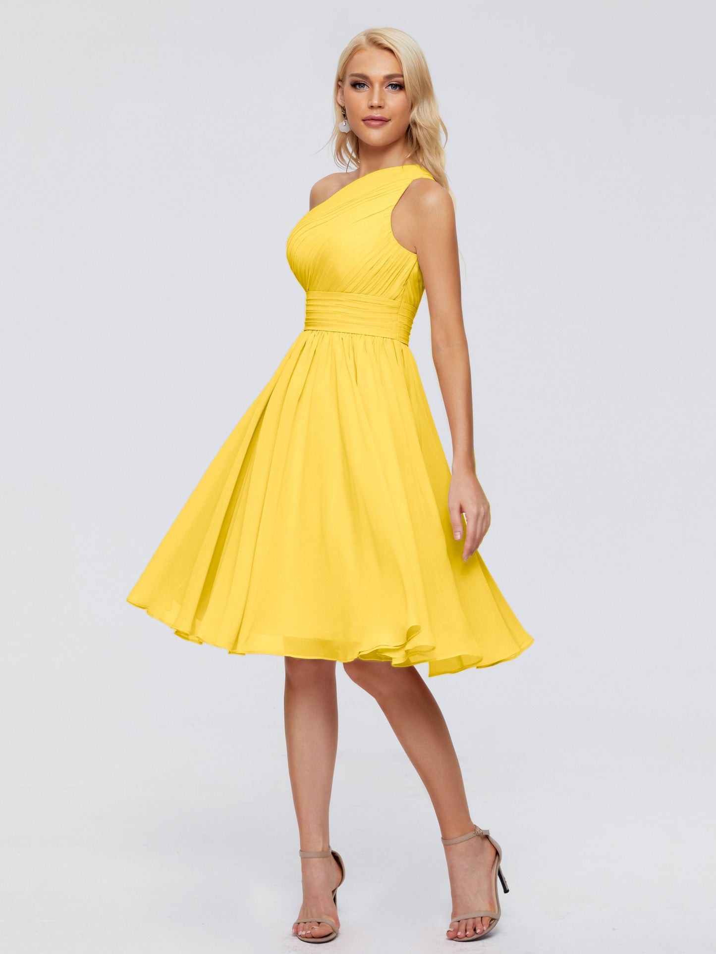 Kimberly One Shoulder Short Chiffon Bridesmaid Dresses