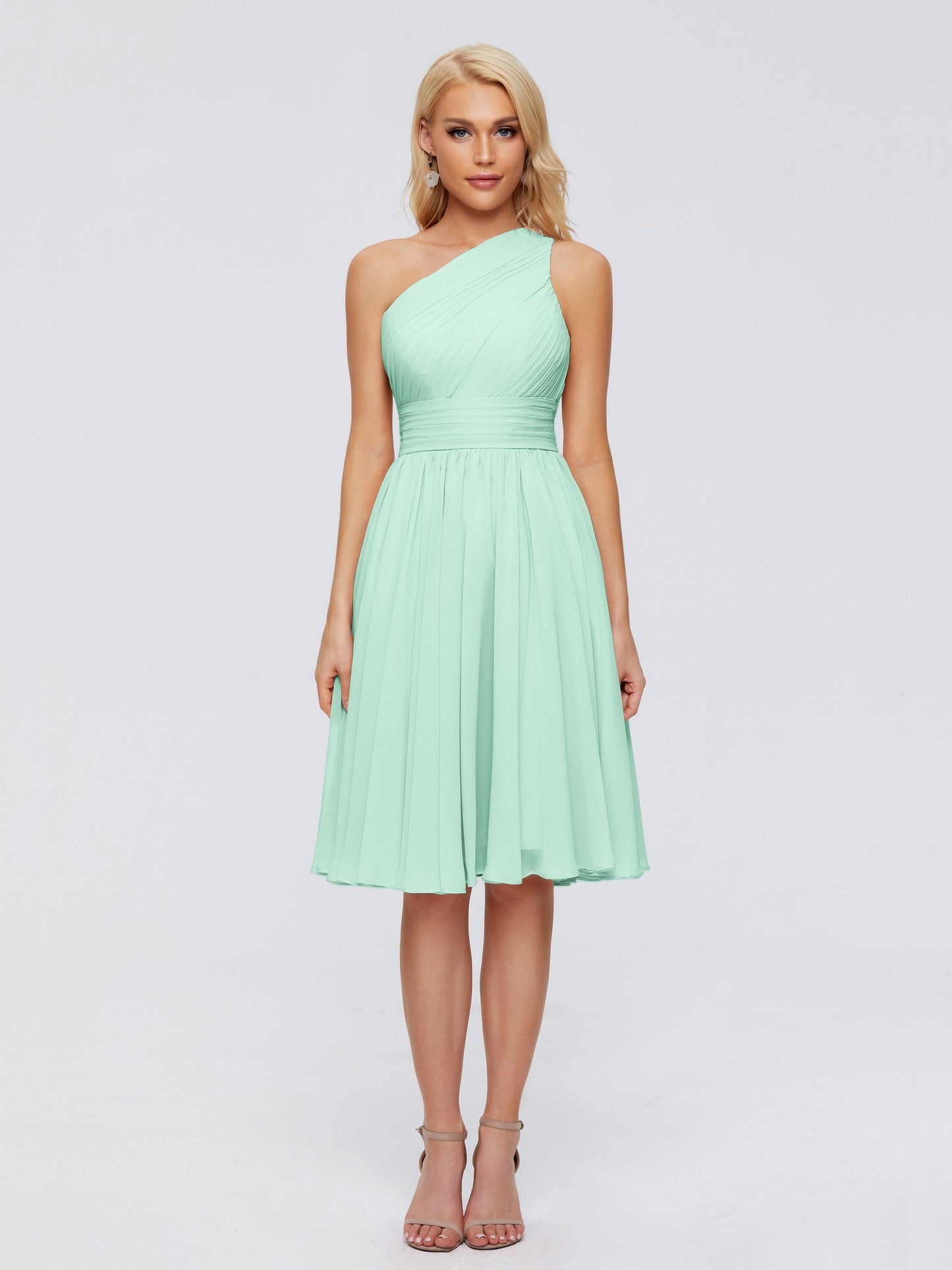 Kimberly One Shoulder Short Chiffon Bridesmaid Dresses