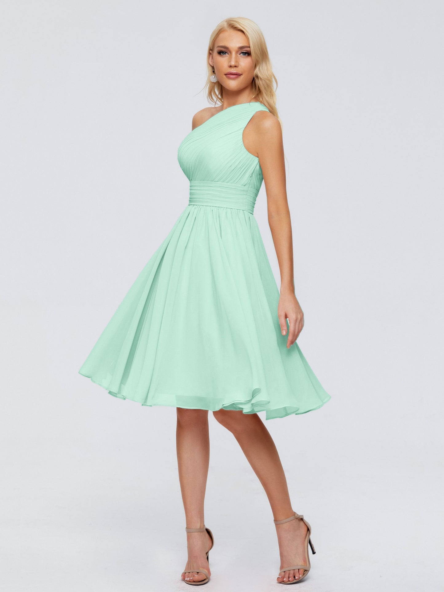 Kimberly One Shoulder Short Chiffon Bridesmaid Dresses