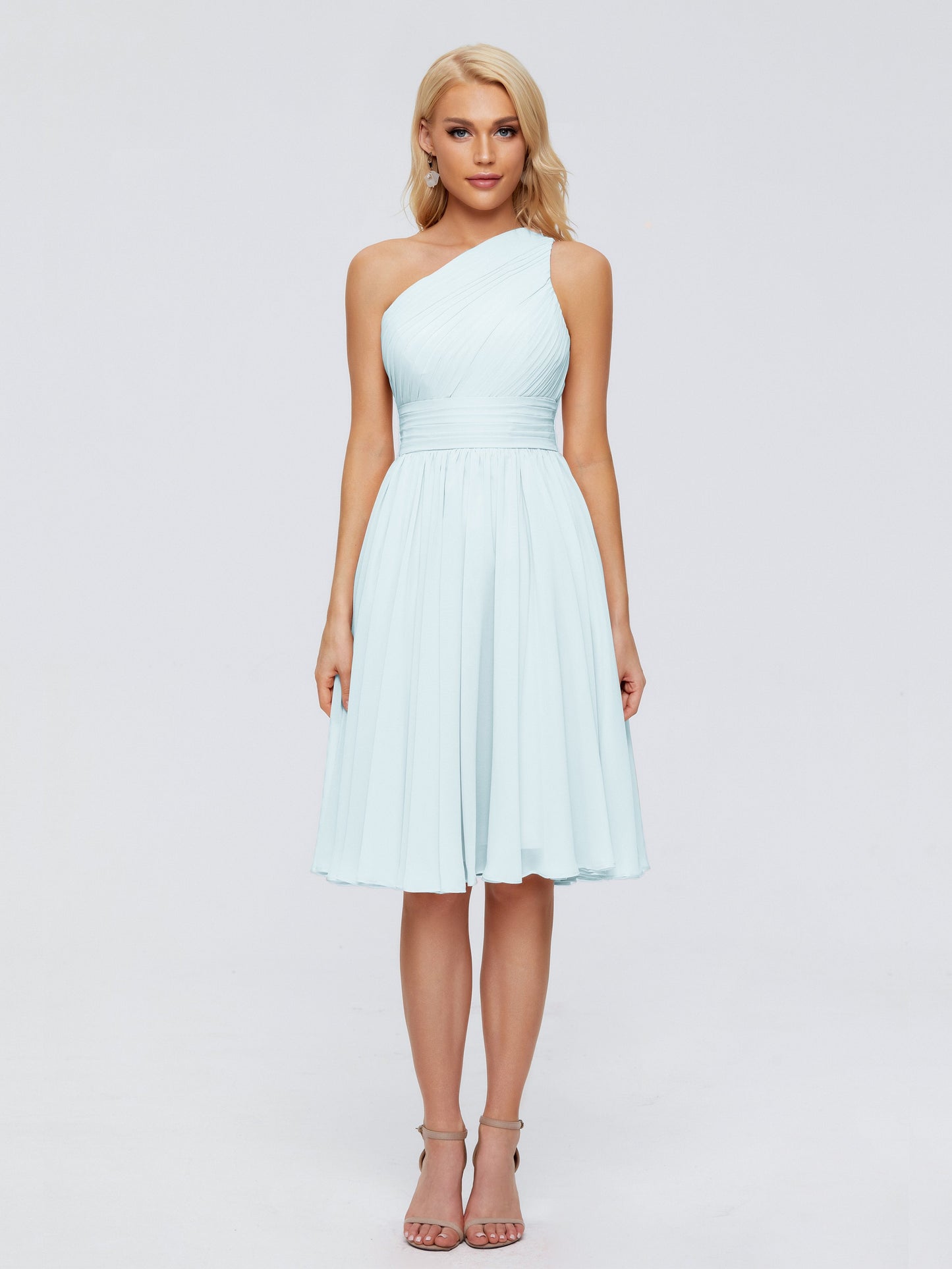 Kimberly One Shoulder Short Chiffon Bridesmaid Dresses