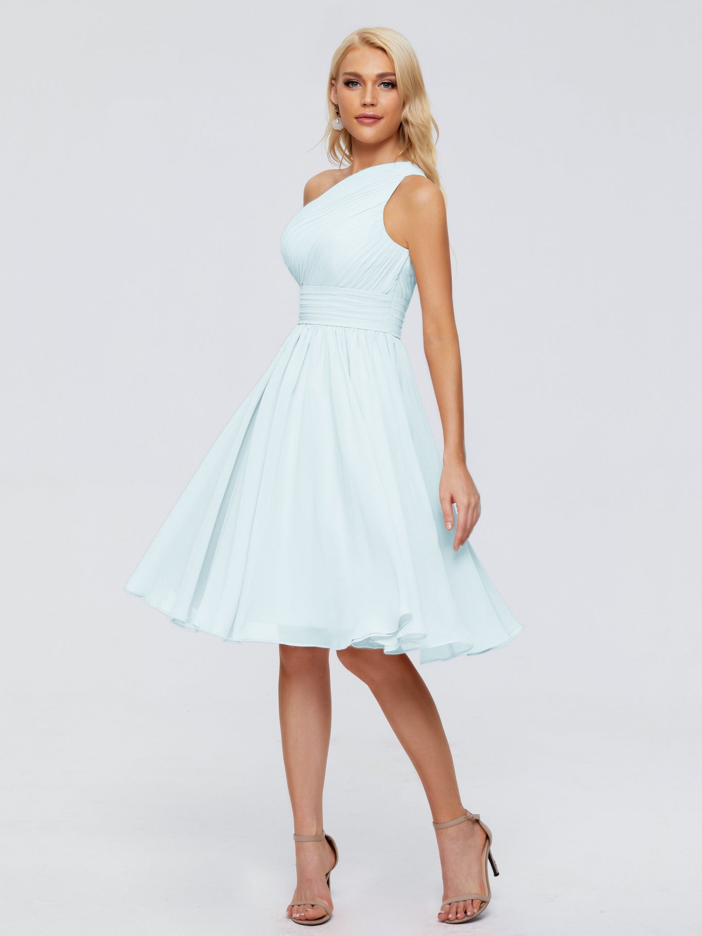 Kimberly One Shoulder Short Chiffon Bridesmaid Dresses
