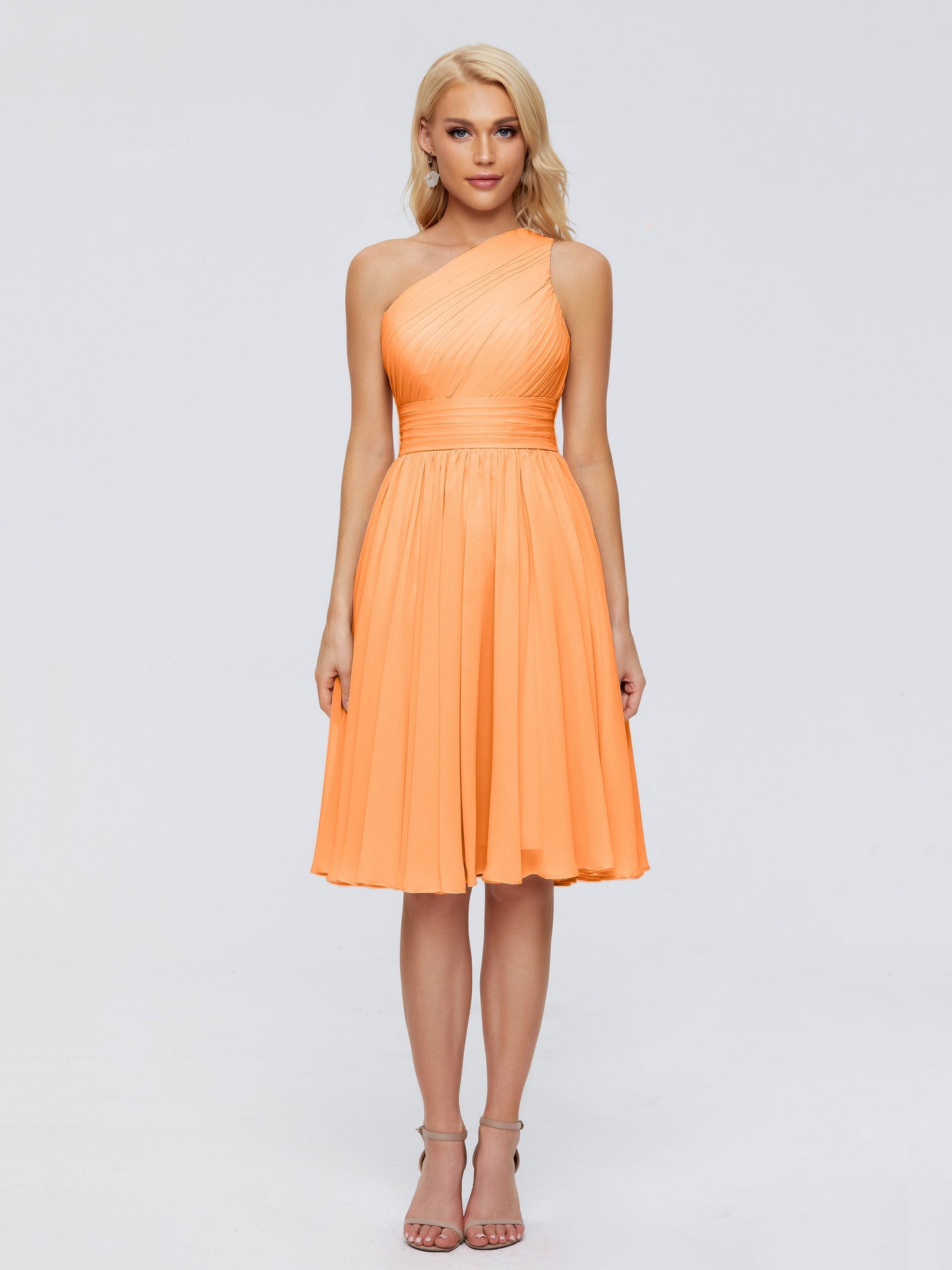 Kimberly One Shoulder Short Chiffon Bridesmaid Dresses