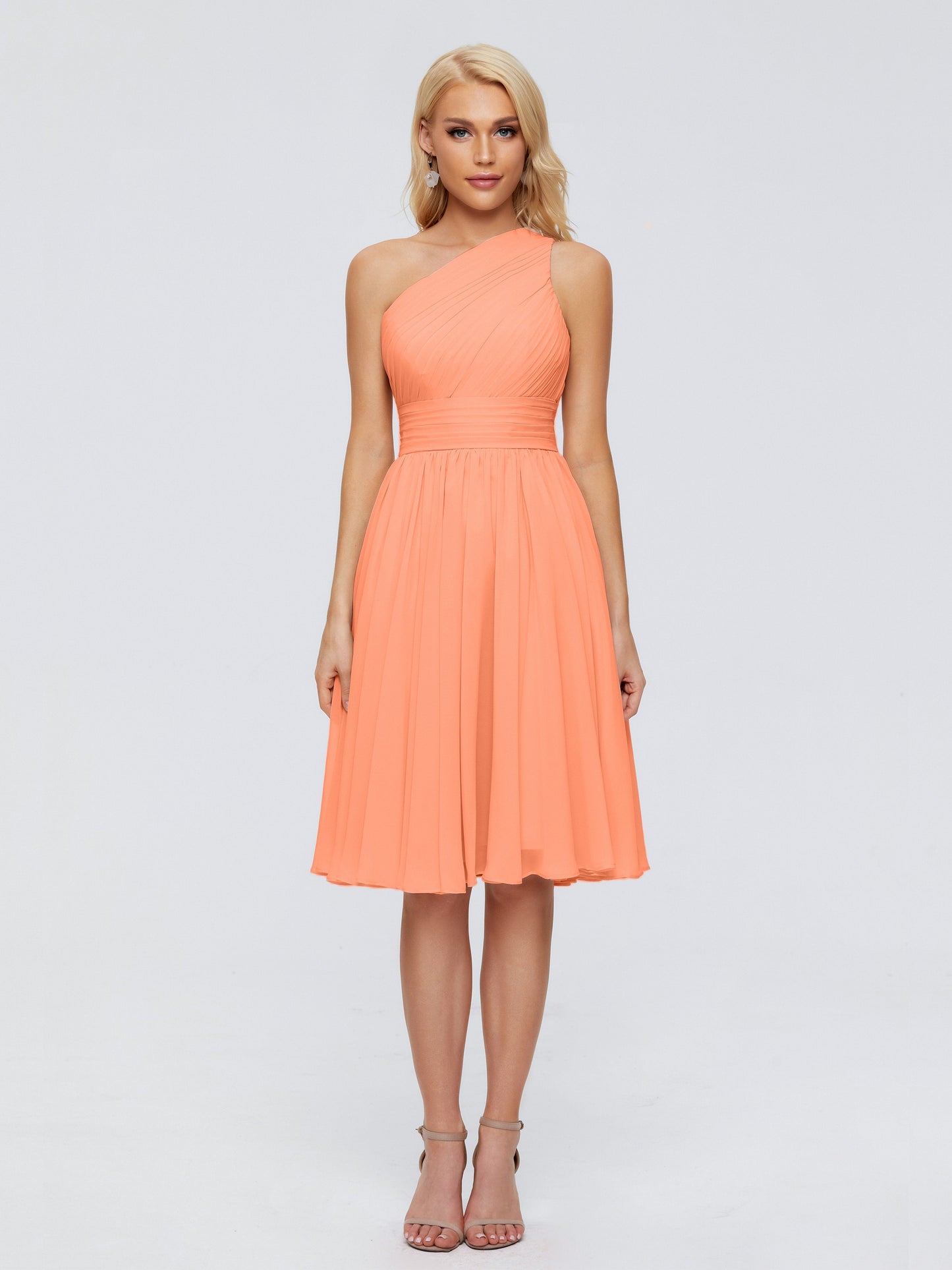 Kimberly One Shoulder Short Chiffon Bridesmaid Dresses