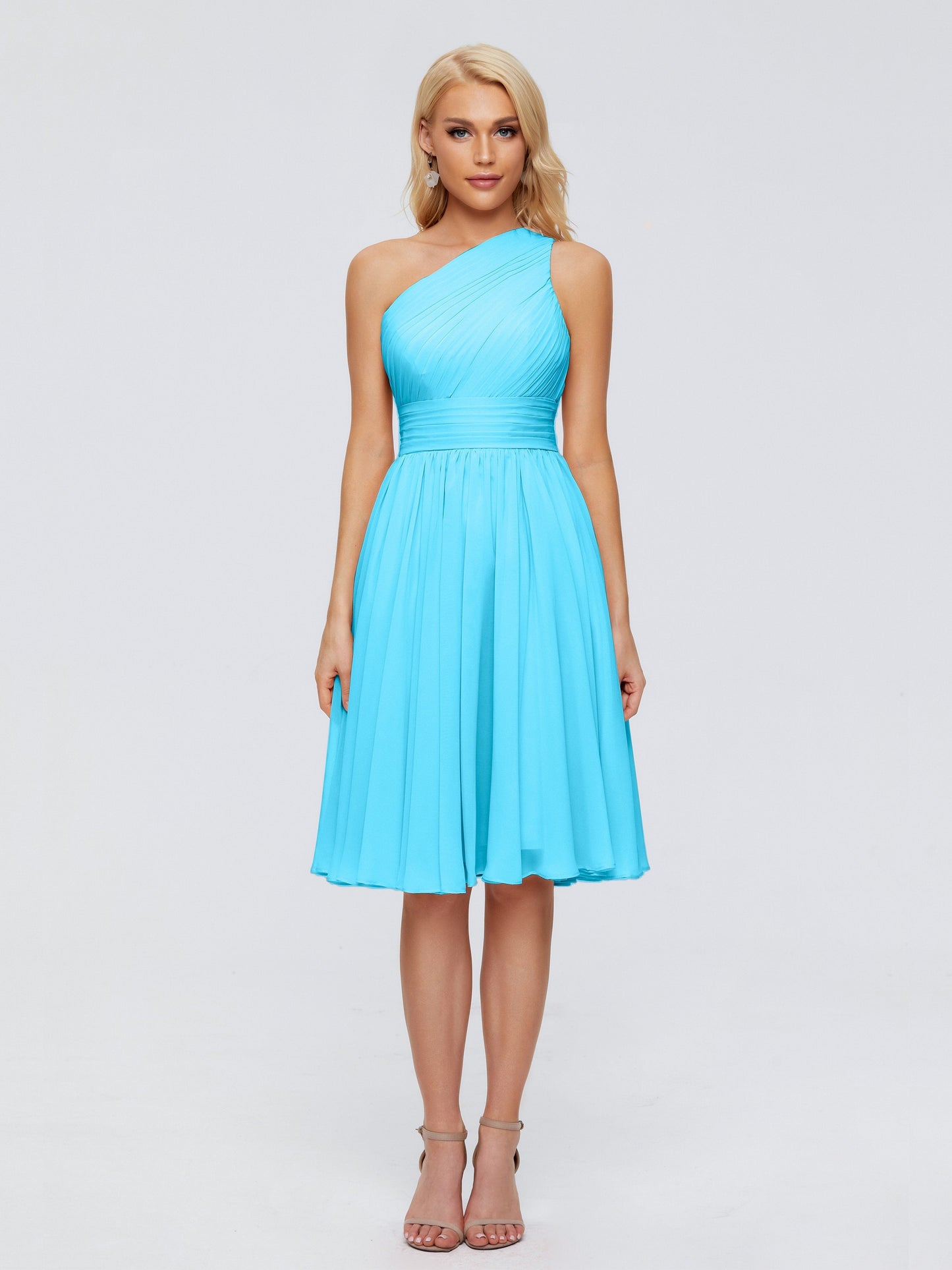 Kimberly One Shoulder Short Chiffon Bridesmaid Dresses