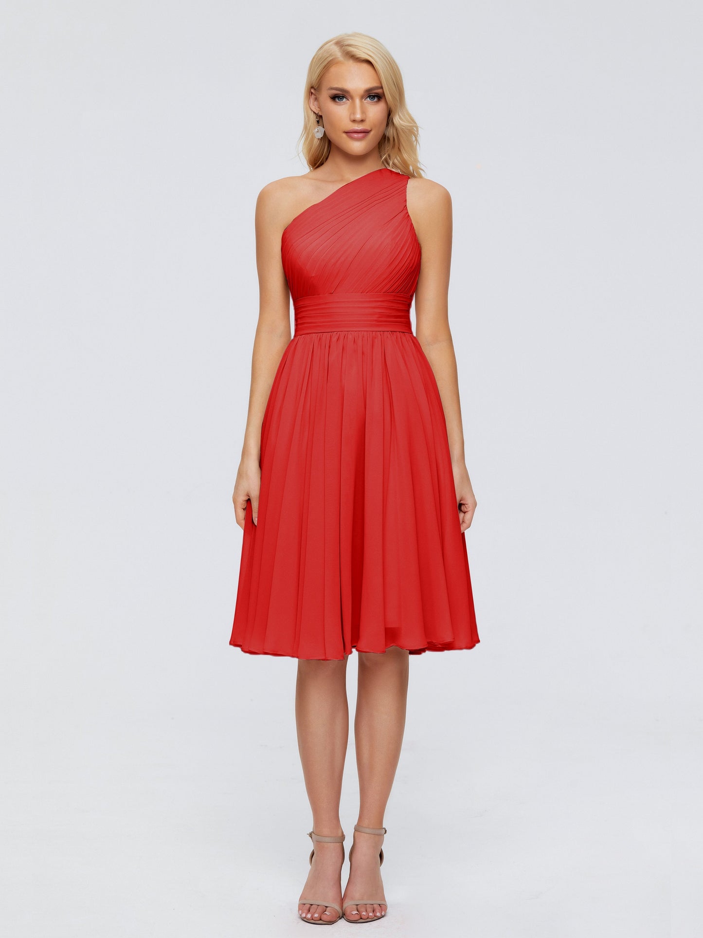 Kimberly One Shoulder Short Chiffon Bridesmaid Dresses