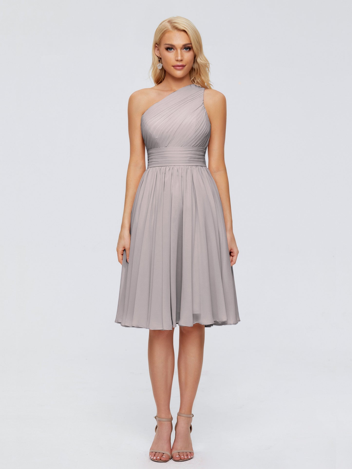 Kimberly One Shoulder Short Chiffon Bridesmaid Dresses