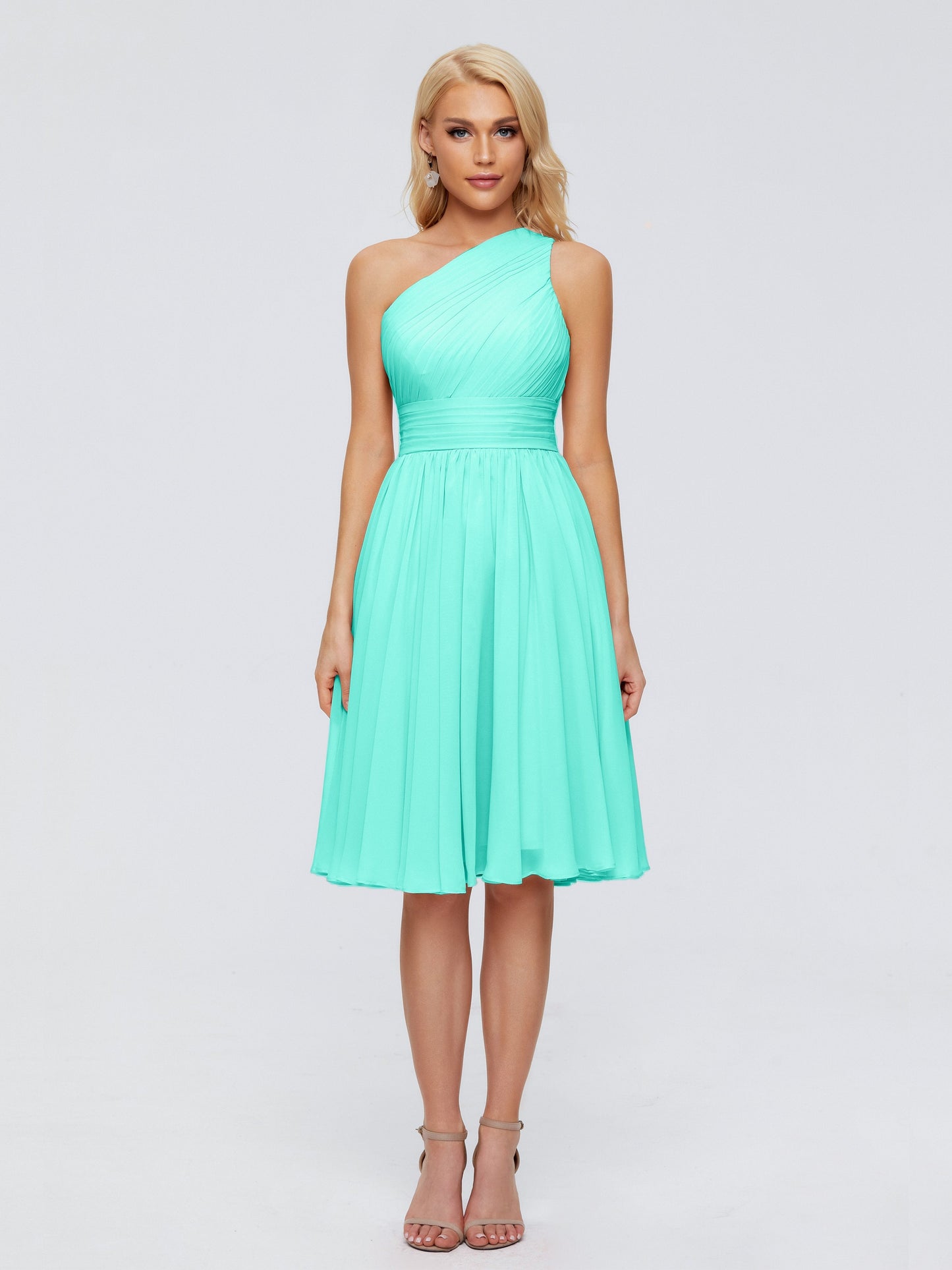 Kimberly One Shoulder Short Chiffon Bridesmaid Dresses