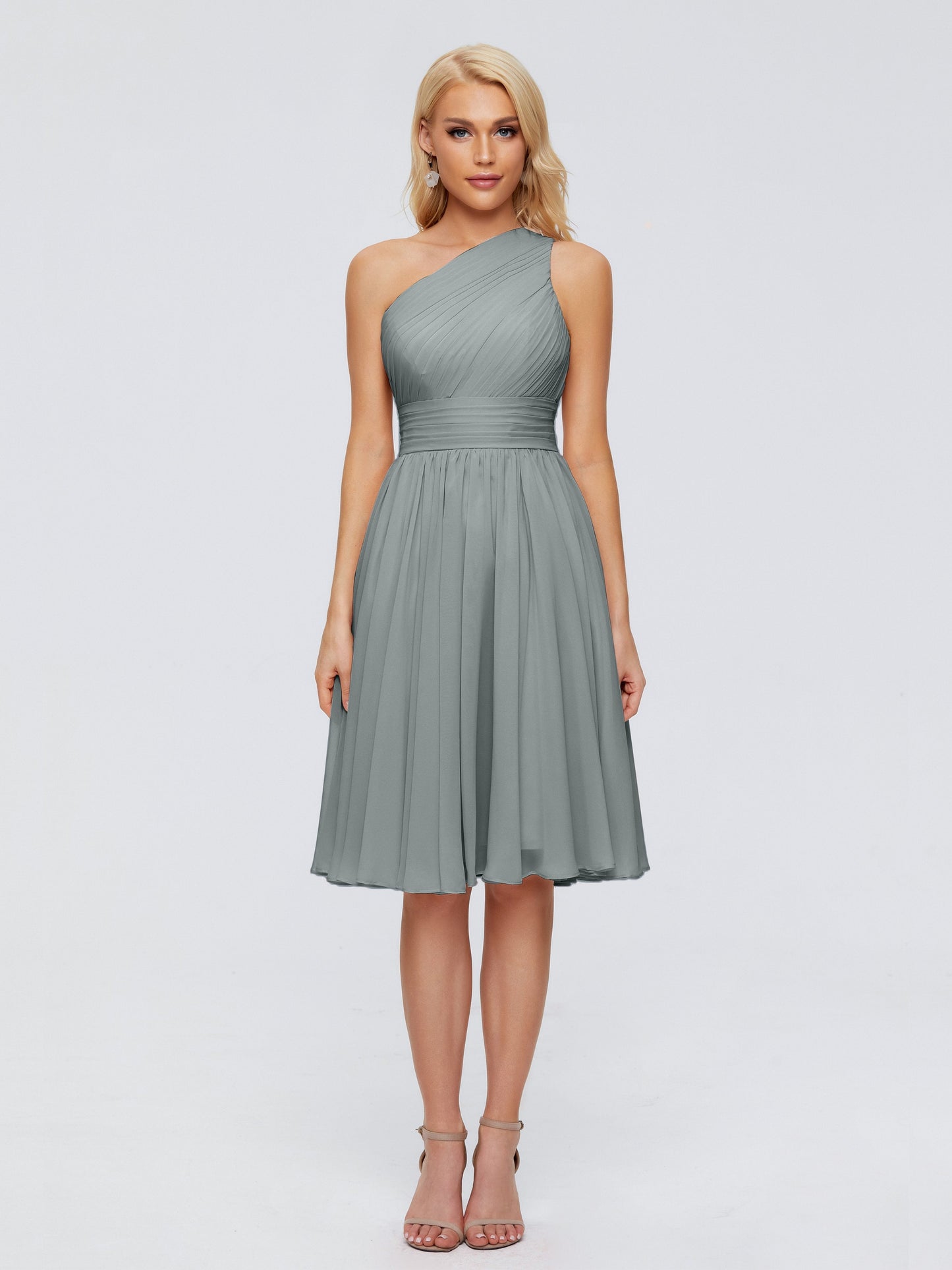 Kimberly One Shoulder Short Chiffon Bridesmaid Dresses