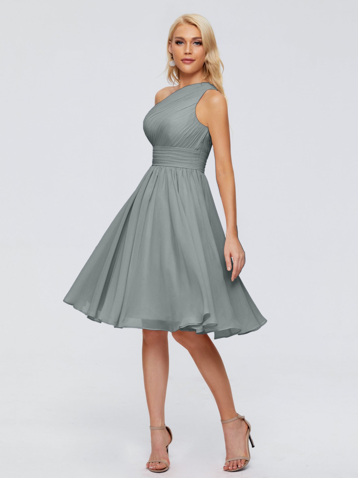 Kimberly One Shoulder Short Chiffon Bridesmaid Dresses