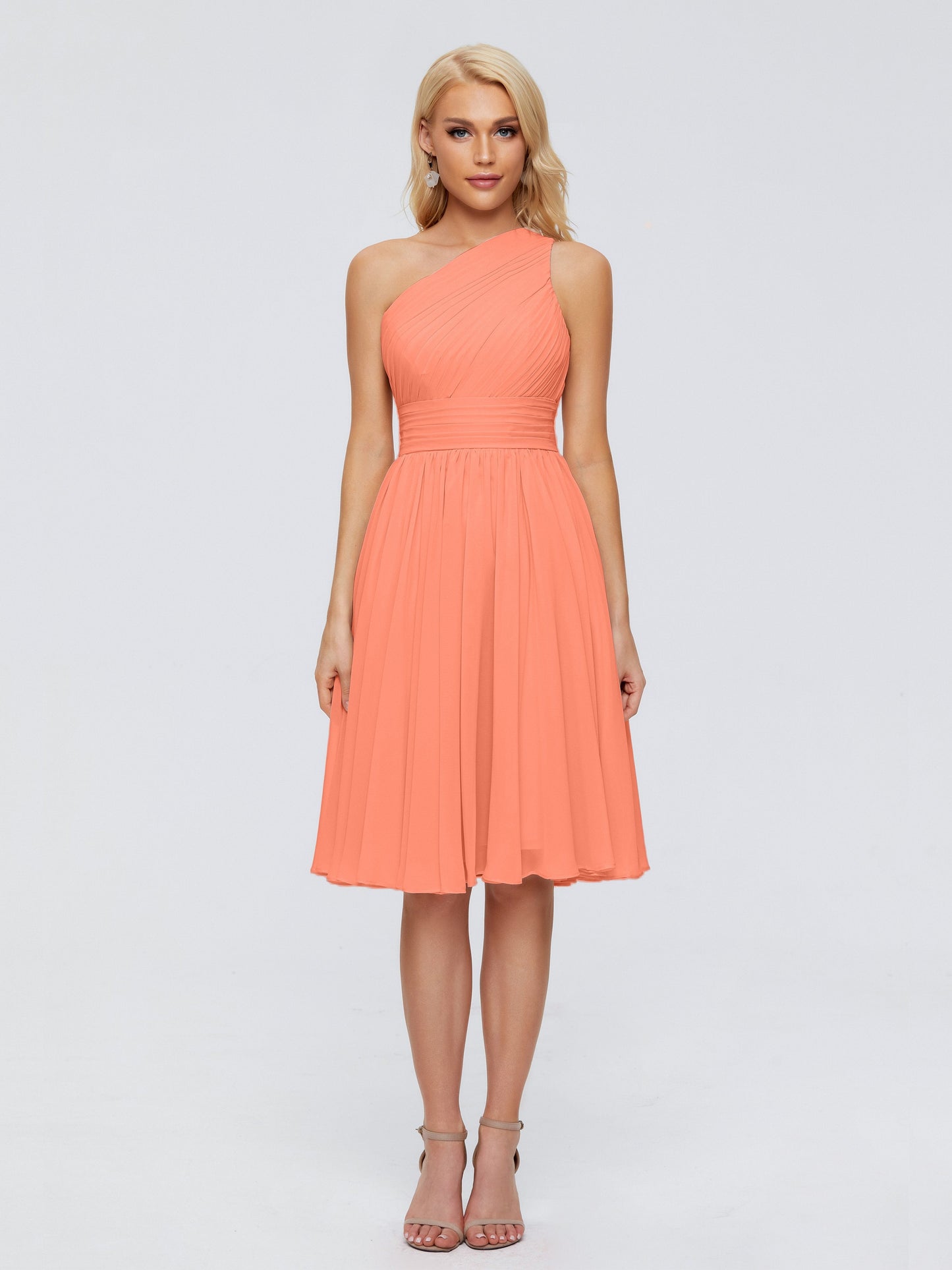 Kimberly One Shoulder Short Chiffon Bridesmaid Dresses