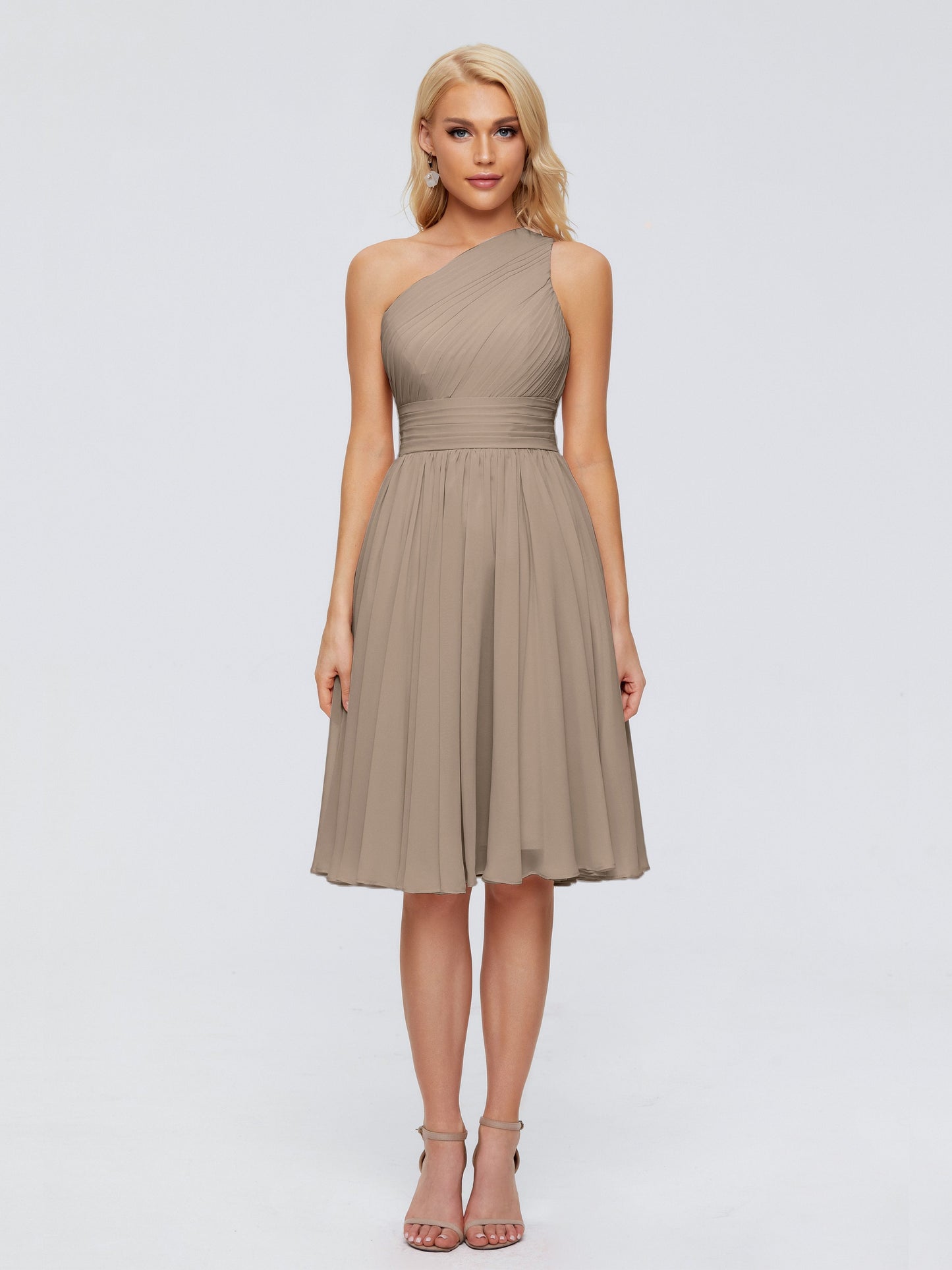 Kimberly One Shoulder Short Chiffon Bridesmaid Dresses