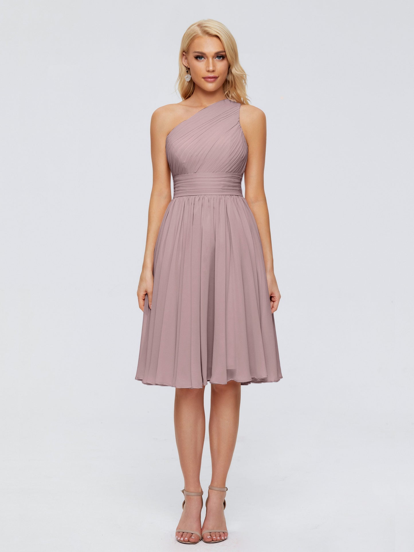 Kimberly One Shoulder Short Chiffon Bridesmaid Dresses