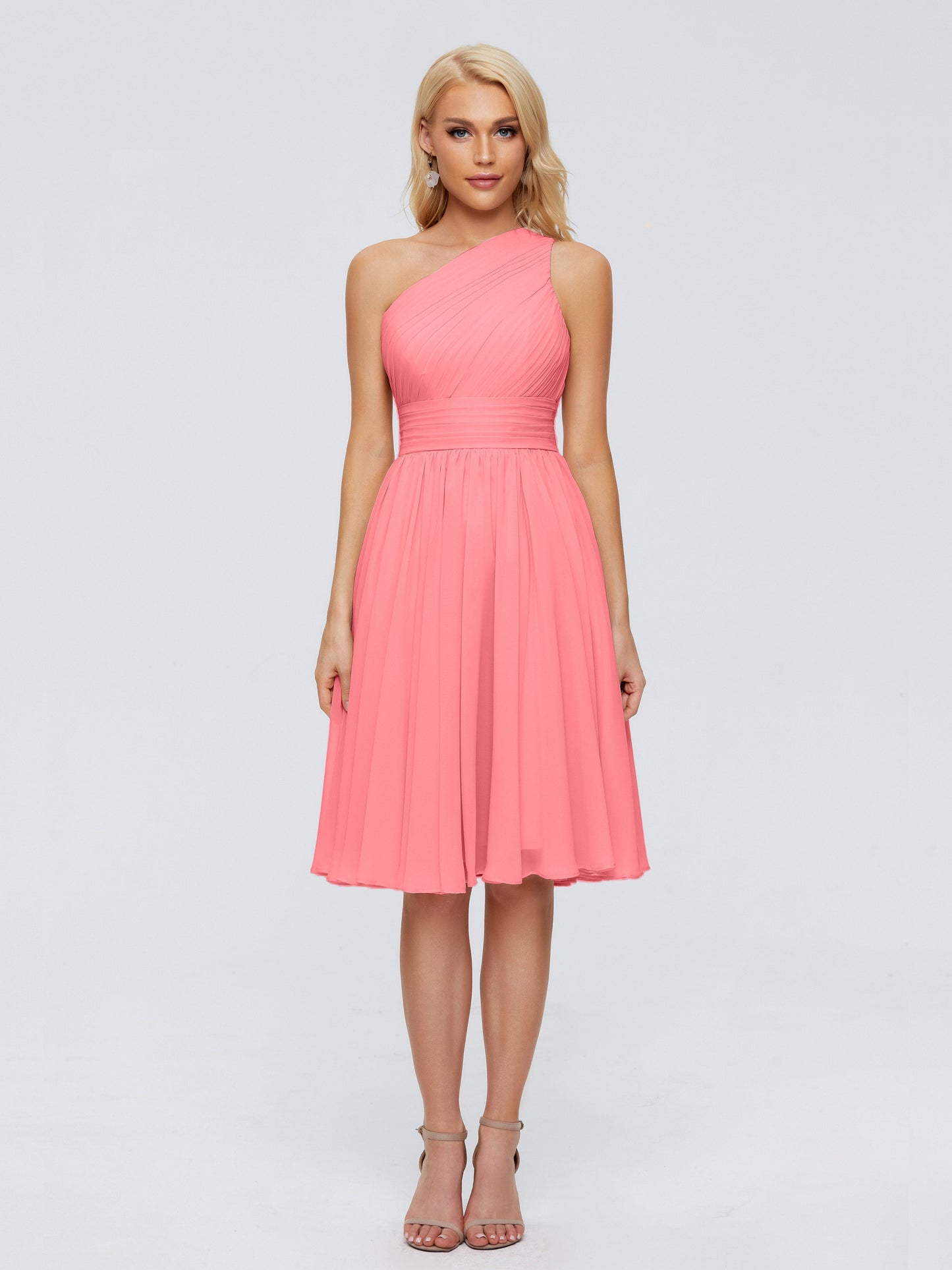 Kimberly One Shoulder Short Chiffon Bridesmaid Dresses