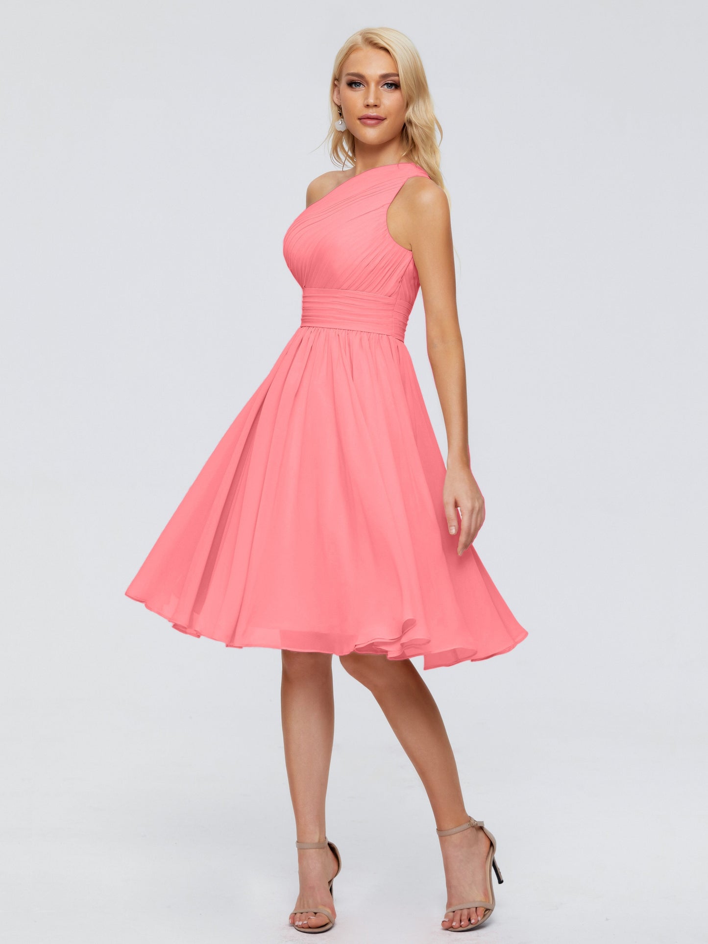 Kimberly One Shoulder Short Chiffon Bridesmaid Dresses