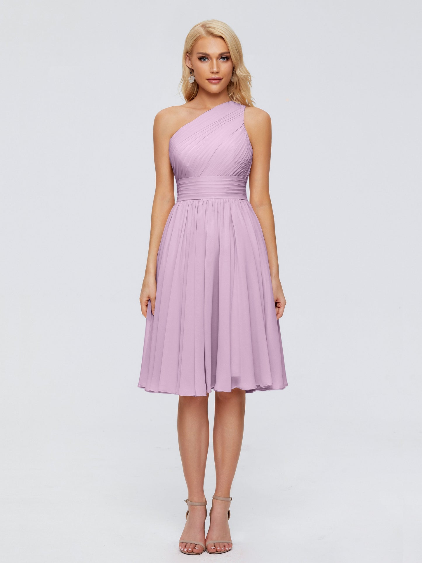Kimberly One Shoulder Short Chiffon Bridesmaid Dresses