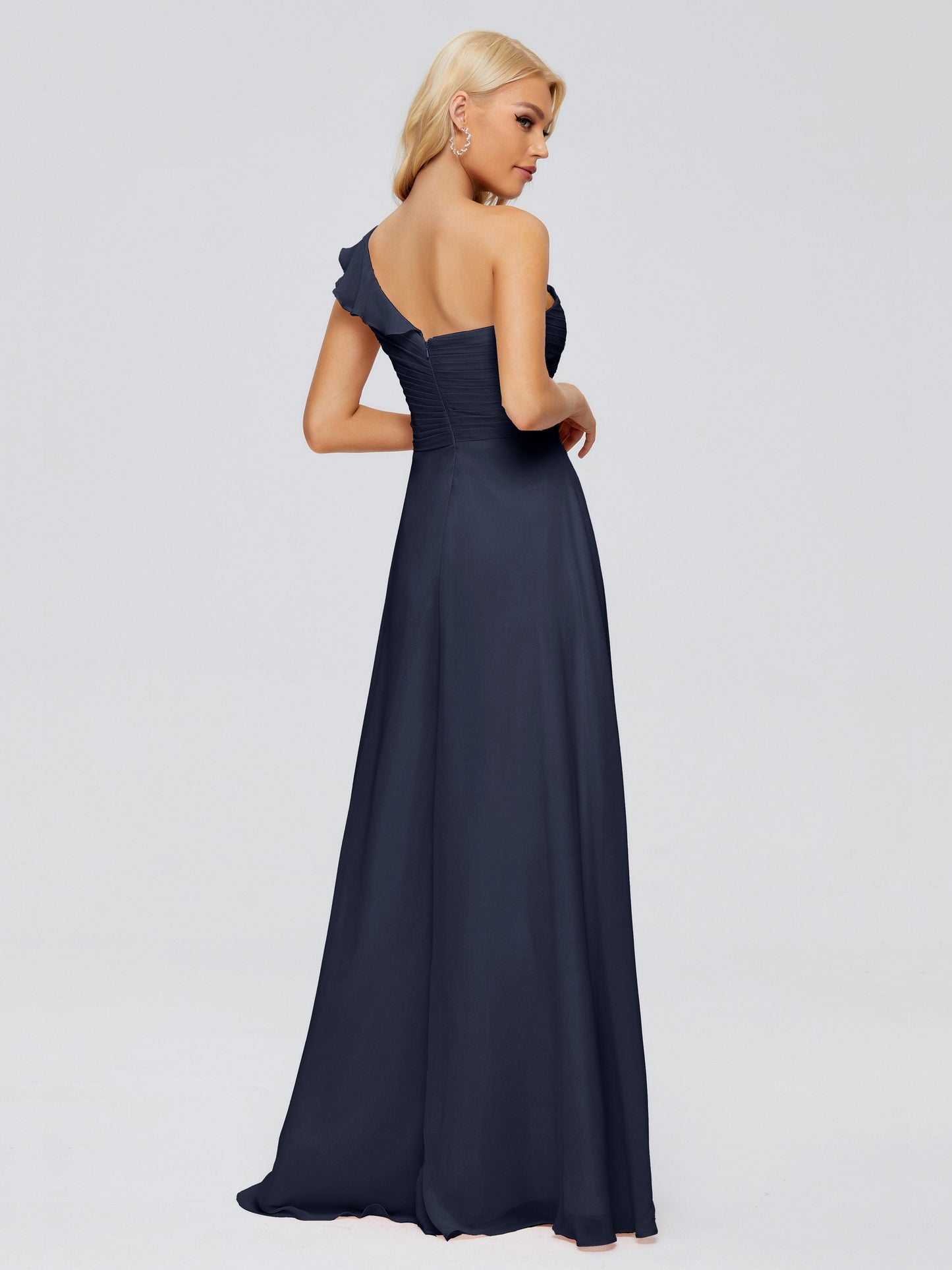 Kylie One-Shoulder Ruffles Chiffon Bridesmaid Dresses