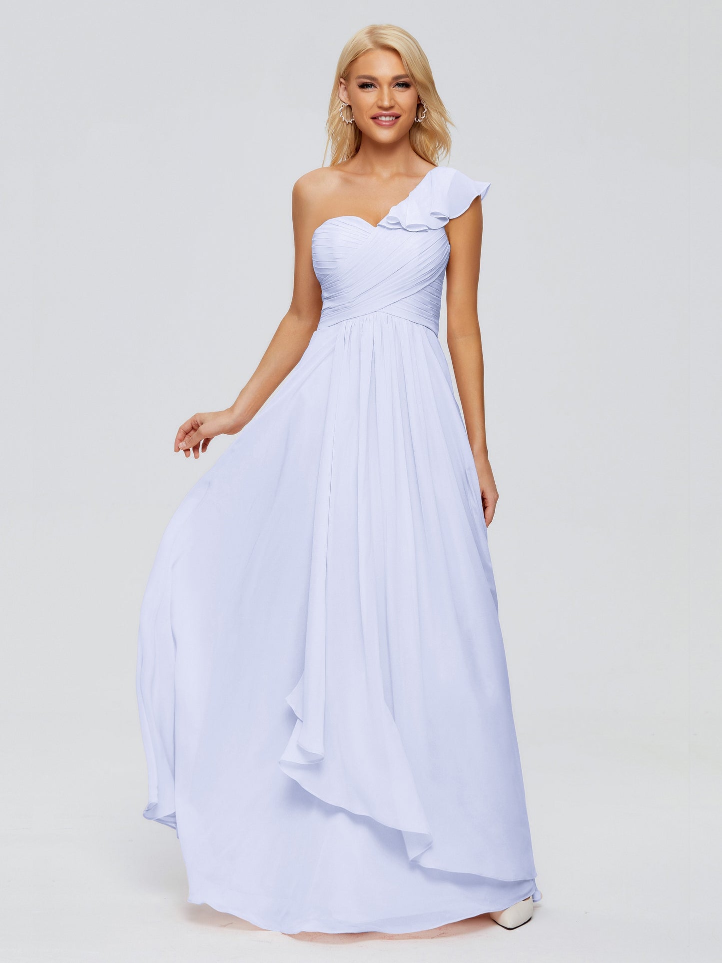 Kylie One-Shoulder Ruffles Chiffon Bridesmaid Dresses