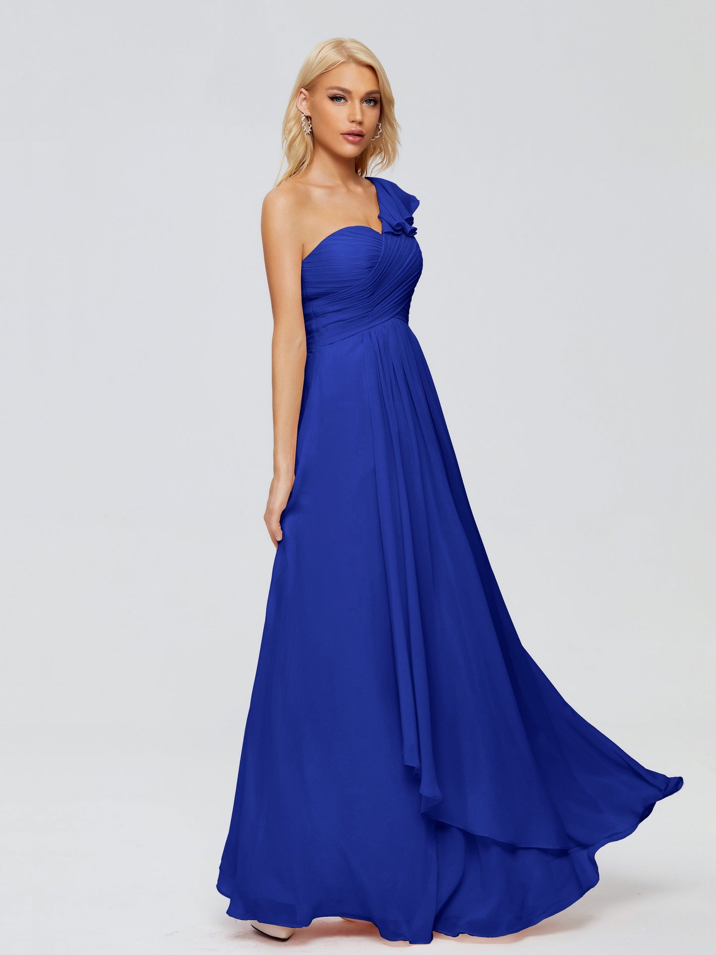 Kylie One-Shoulder Ruffles Chiffon Bridesmaid Dresses